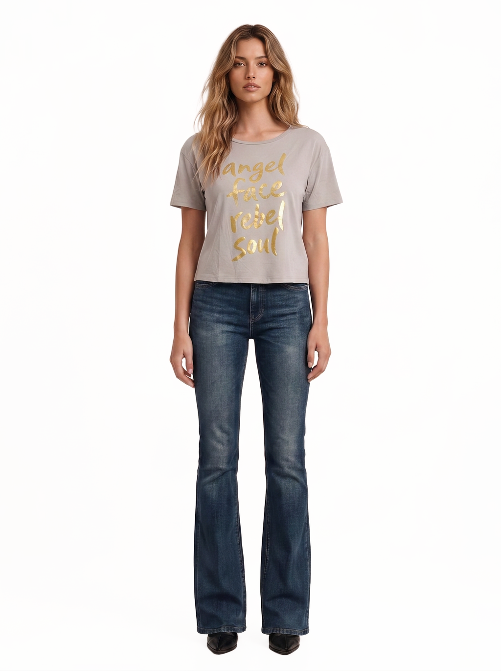 Gold Foil Graphic Crew Neck Tee