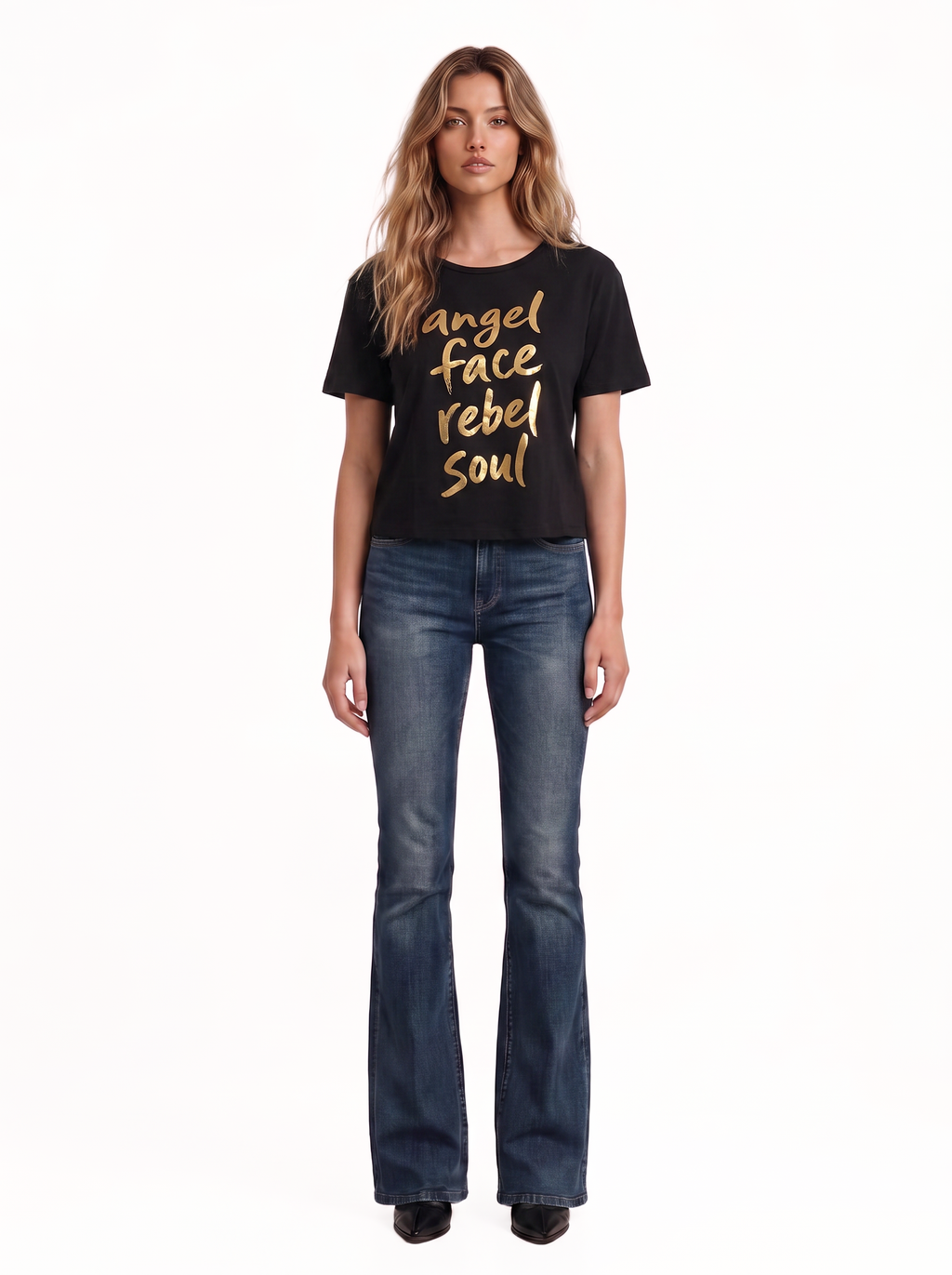 Gold Foil Graphic Crew Neck Tee