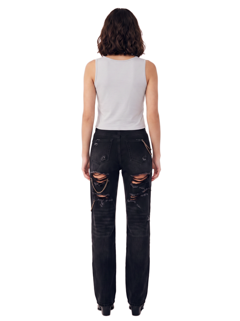 Metallic Silver Foil Cropped Tank Top