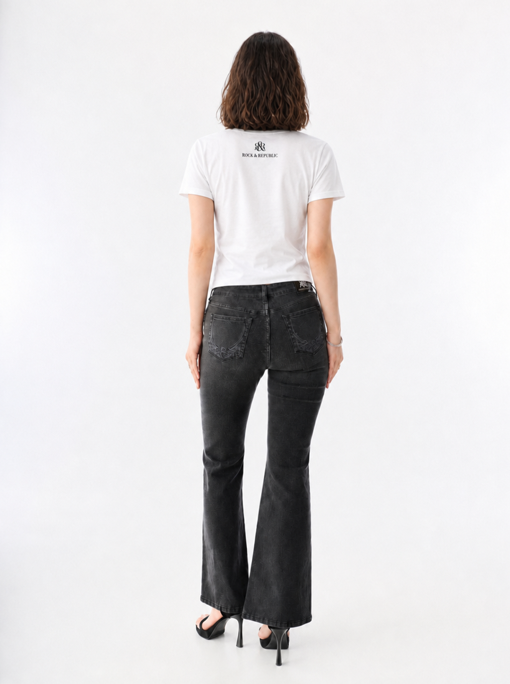 Fitted T-Shirt with Tonal Script Logo Detail