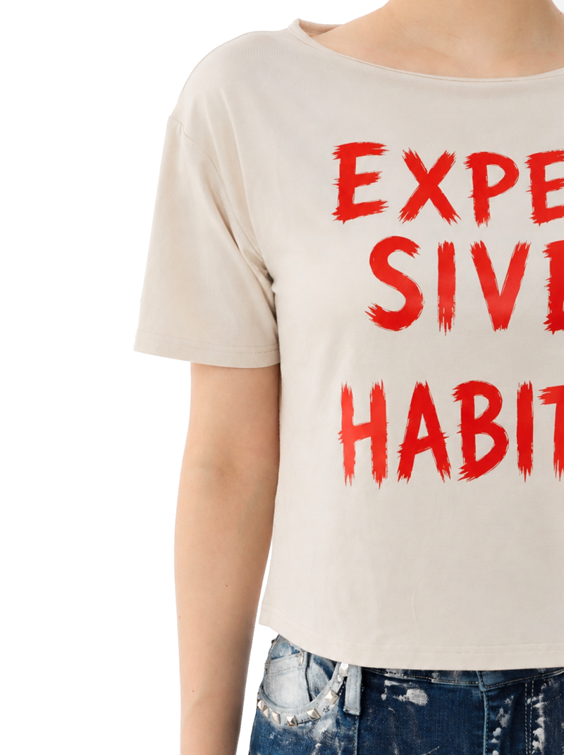 Expensive Habits Graphic Cropped Tee