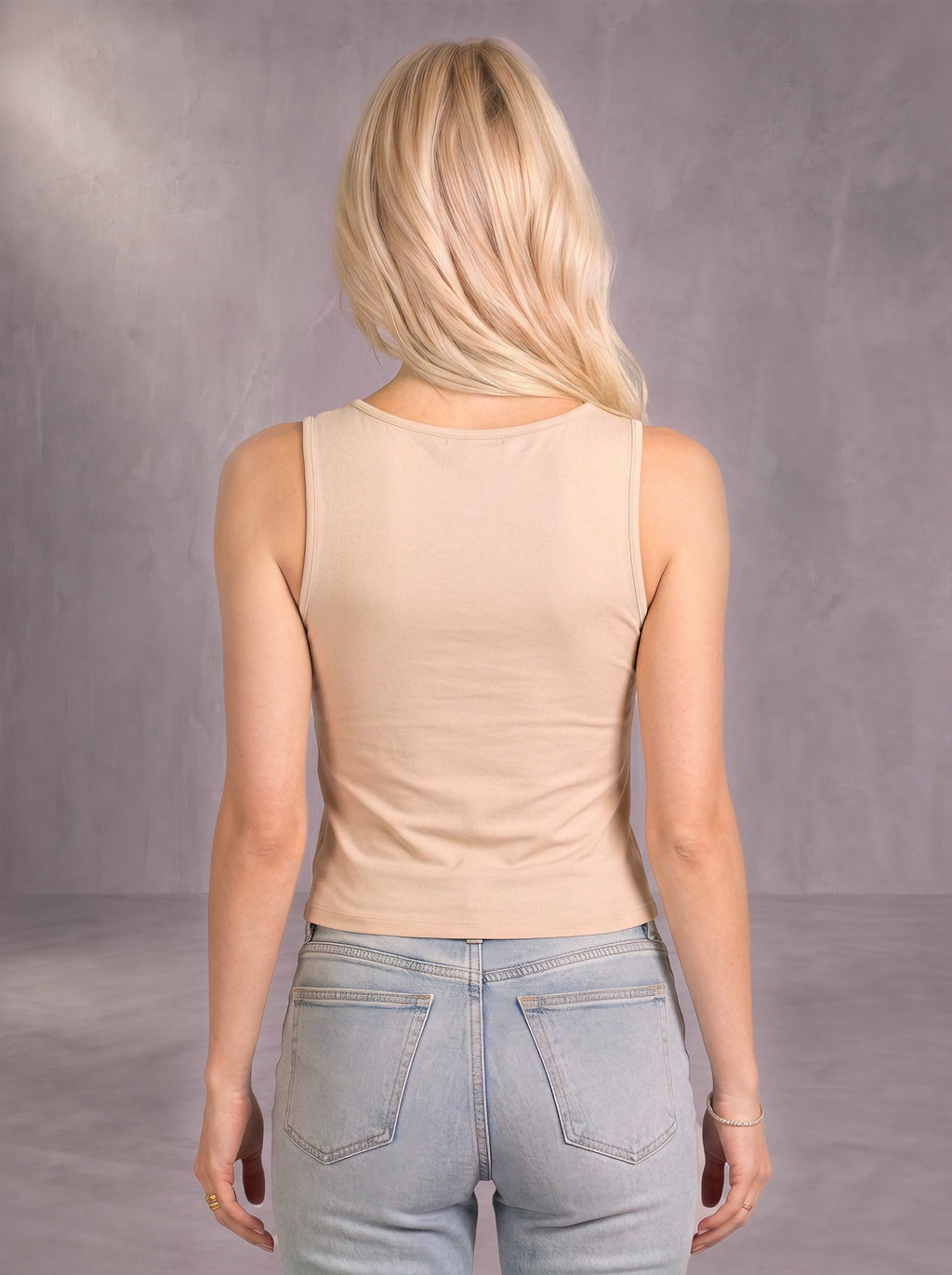 Metallic Gold Foil Cropped Tank Top