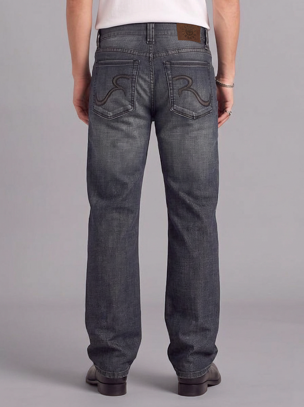 Neil Mid Rise Logo-Embroidered Straight Jean