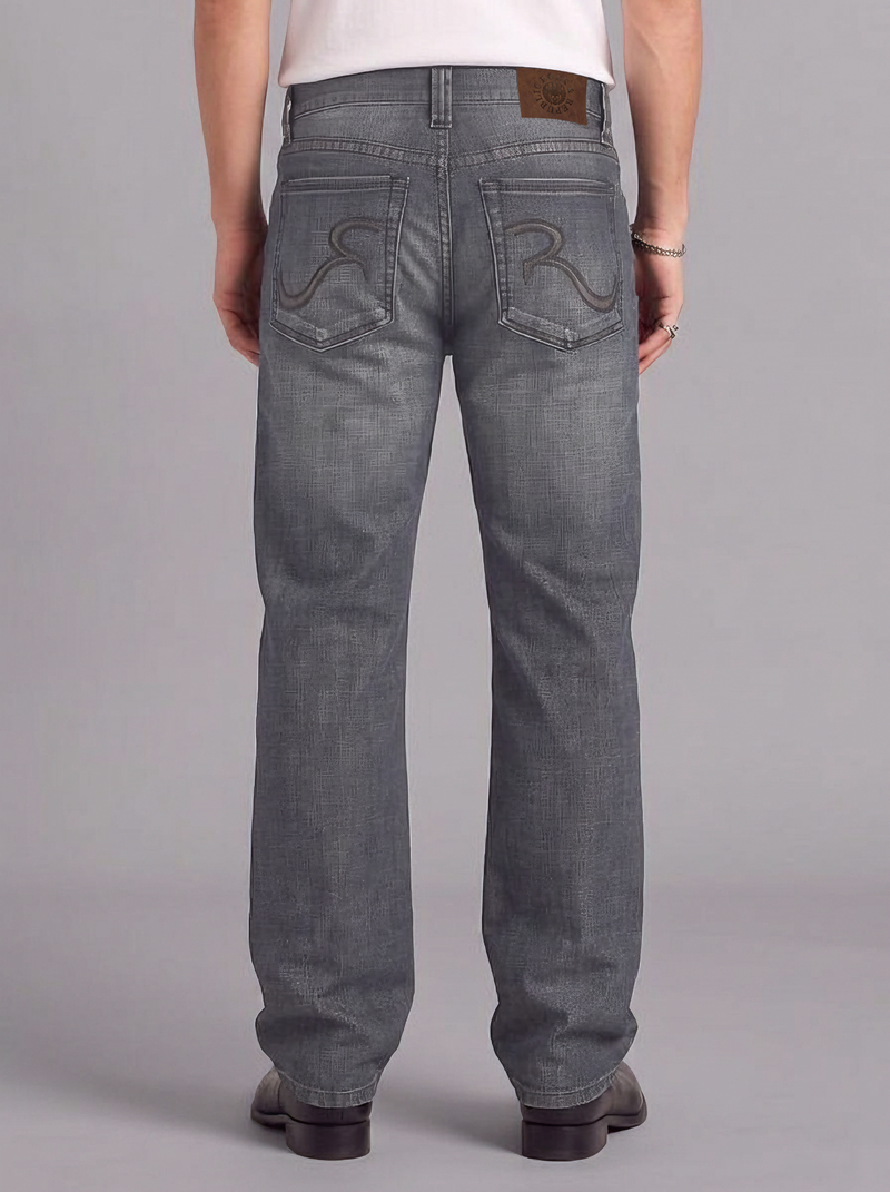 Neil Mid Rise Logo-Embroidered Straight Jean