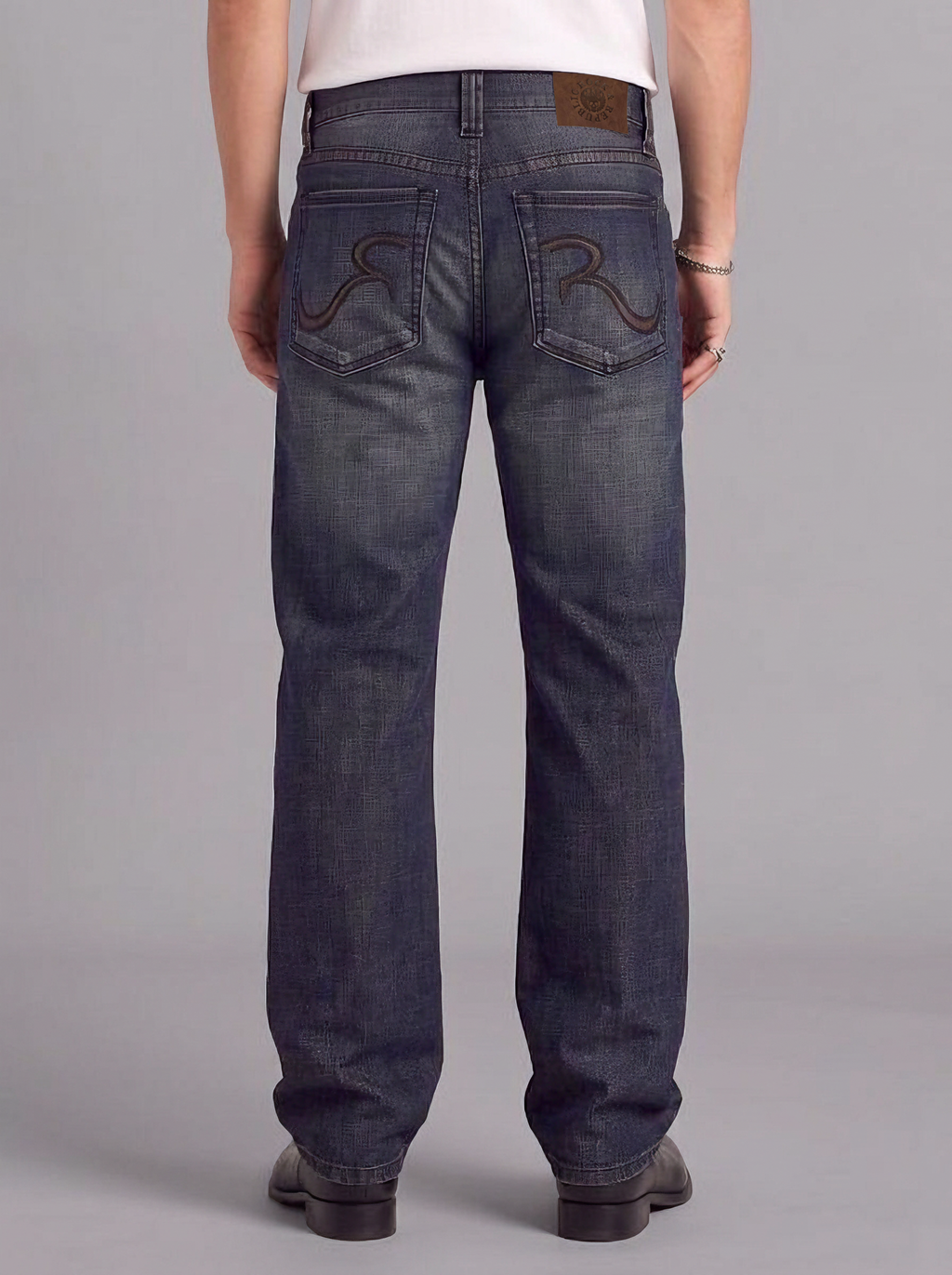 Neil Mid Rise Logo-Embroidered Straight Jean