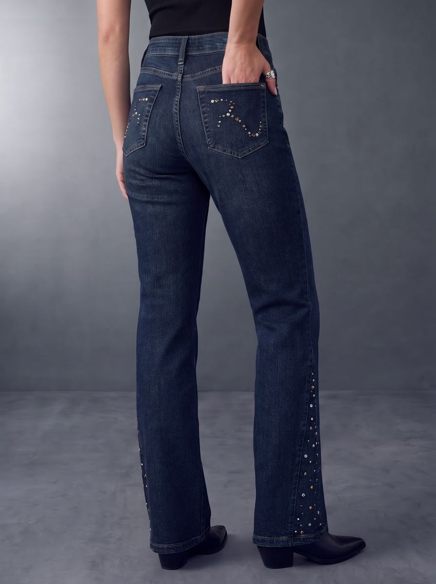 Fever Rhinestone Pocket Bootcut Jean