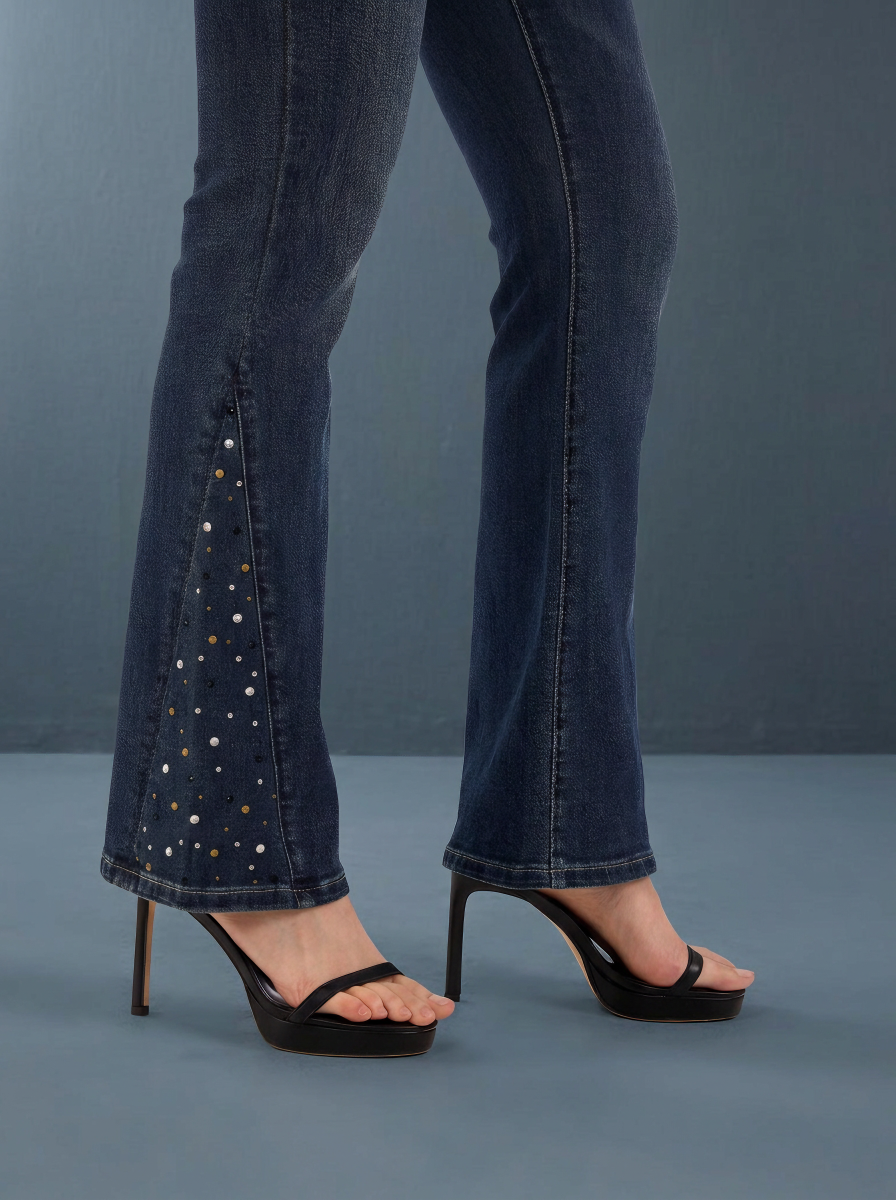 Fever Rhinestone Pocket Bootcut Jean
