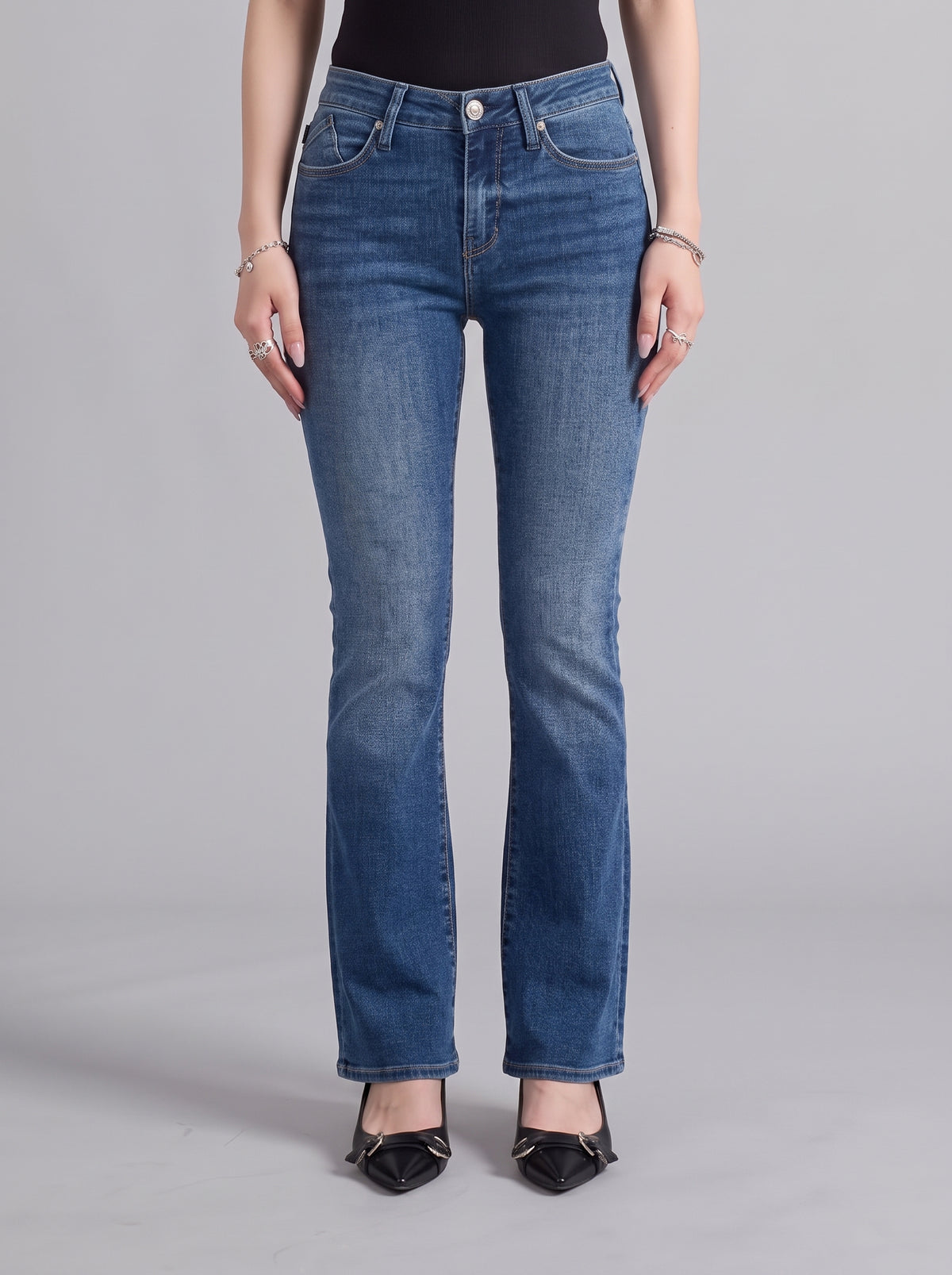 Kasandra Rhinestone Bolt Bootcut Jean