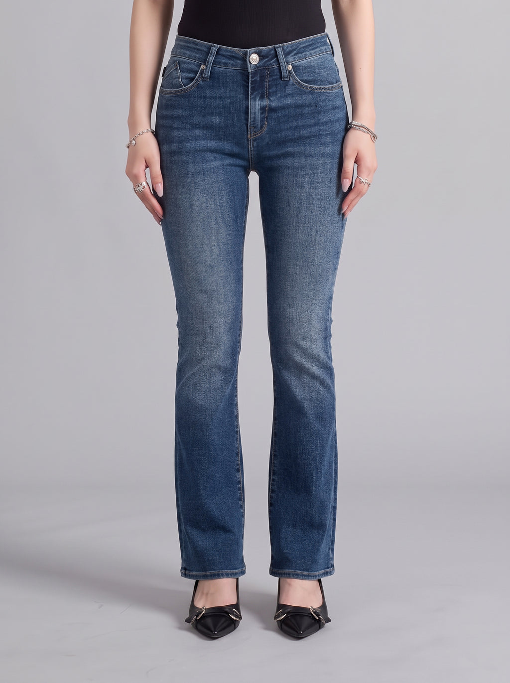 Berlin Rhinestone Bolt Skinny Jean
