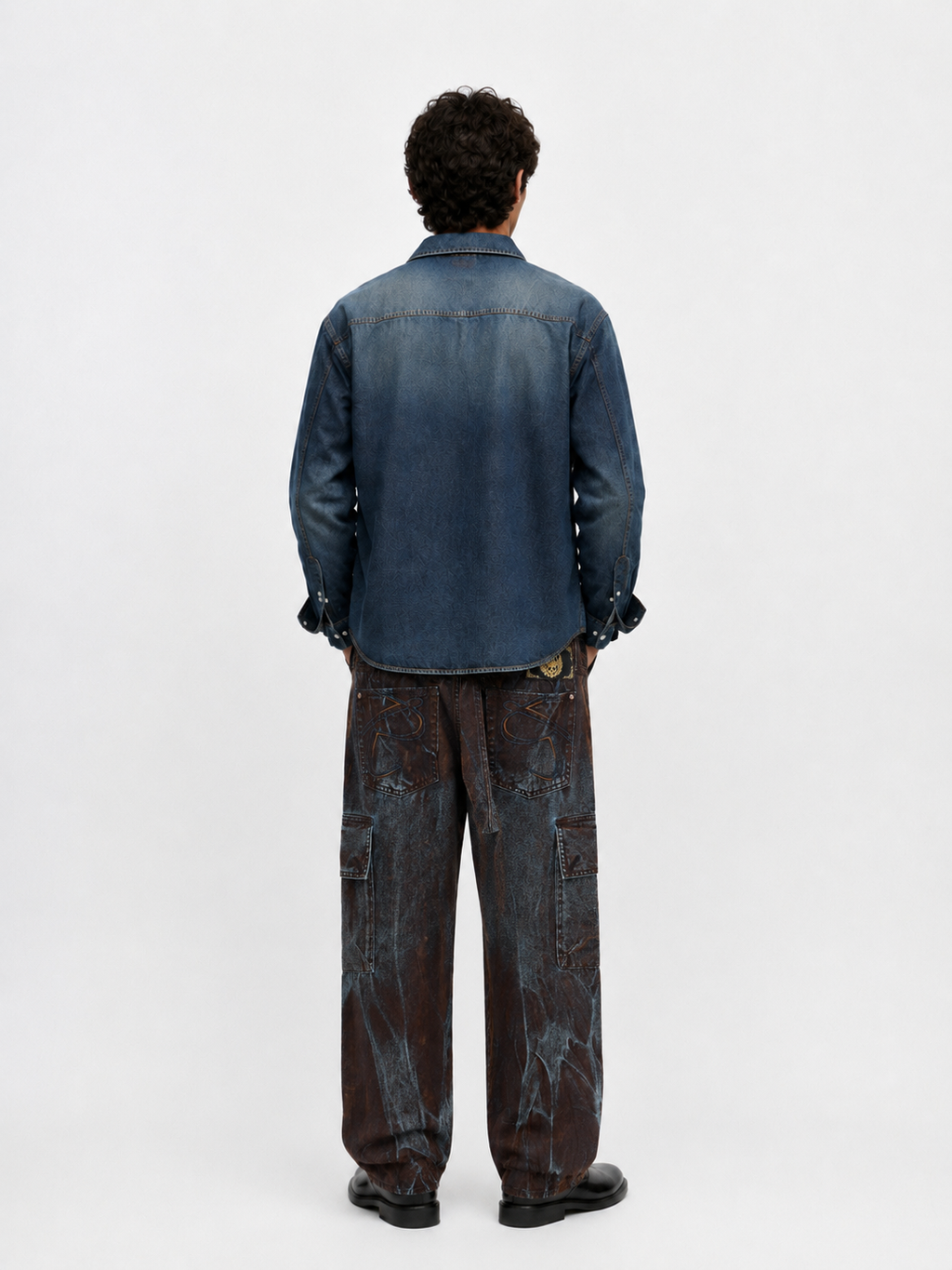 Cade Crackle Wash Wide Leg Jean