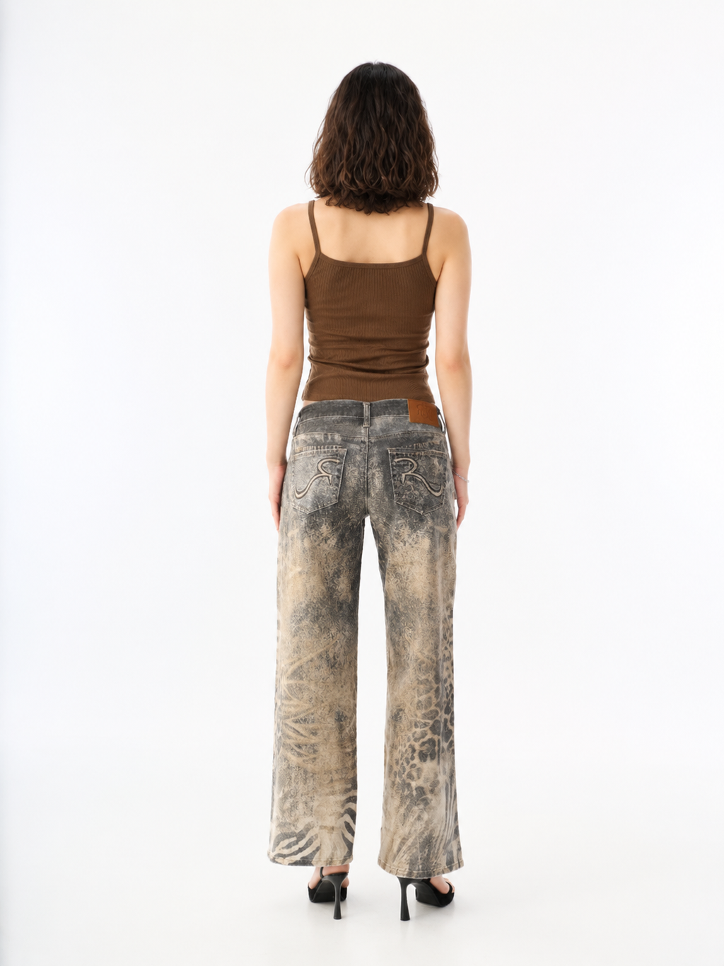 Kaia Mixed Animal Print Straight Jean