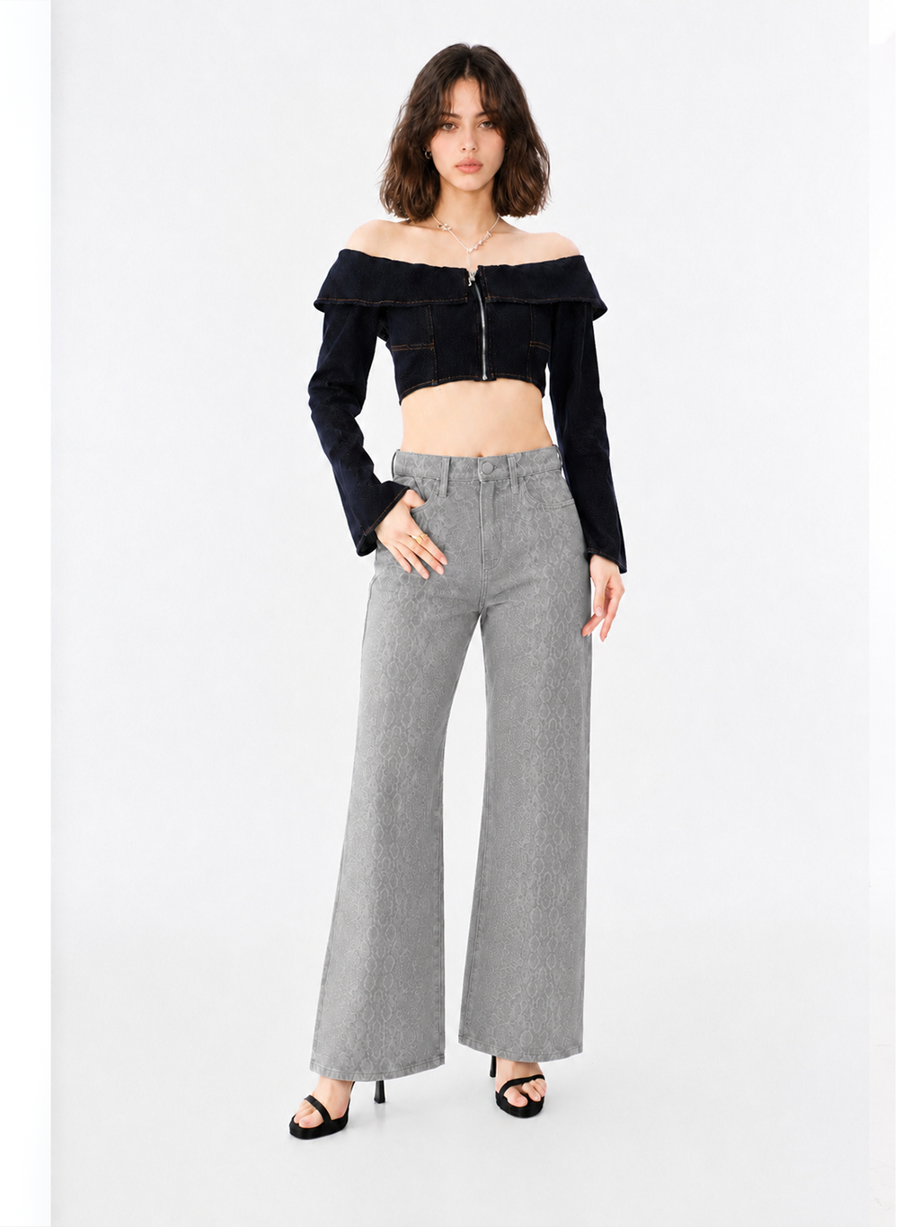 Kaia Allover Leopard Straight Jean