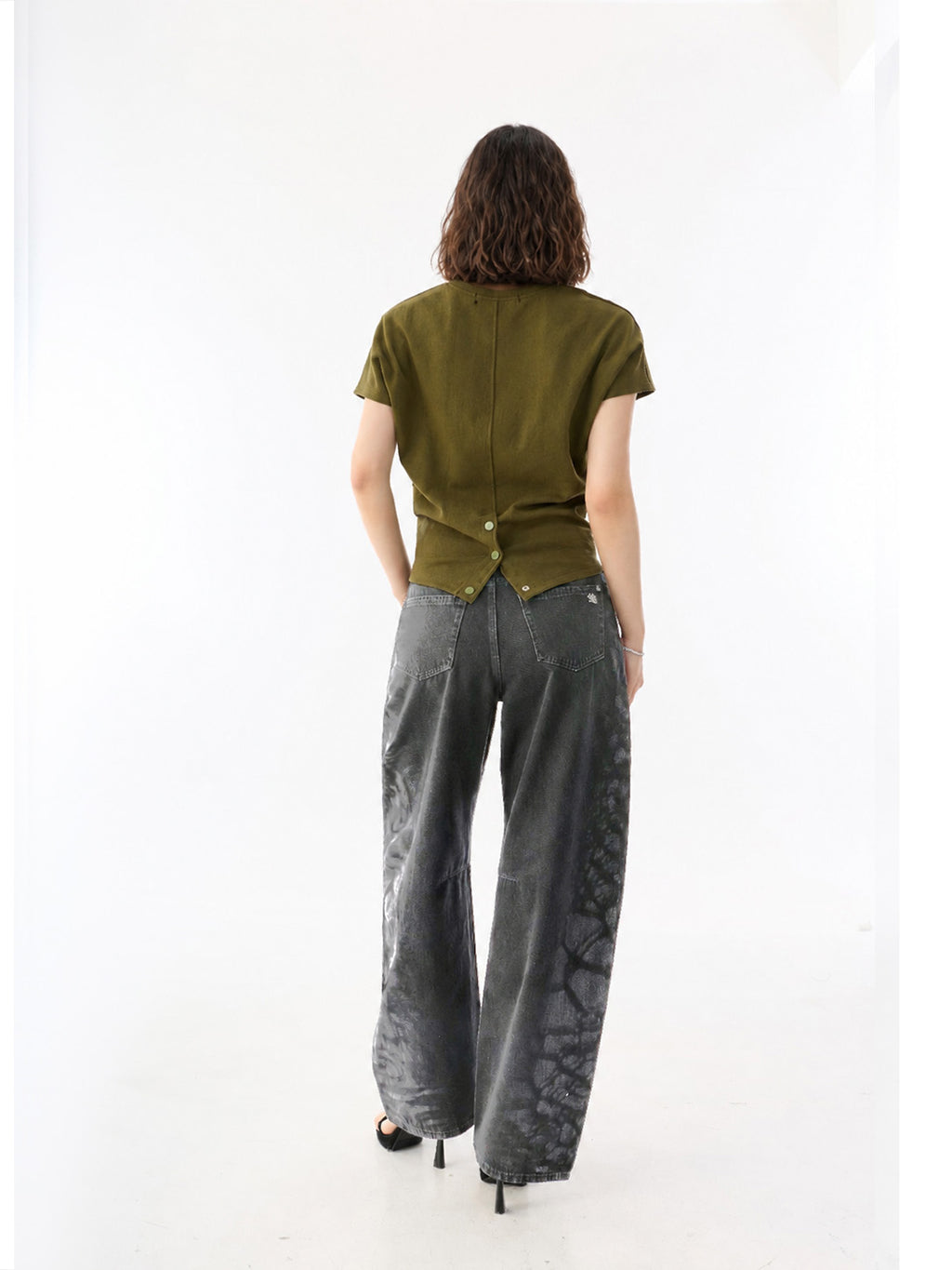 Rowan Tonal Print Barrel Leg Jean