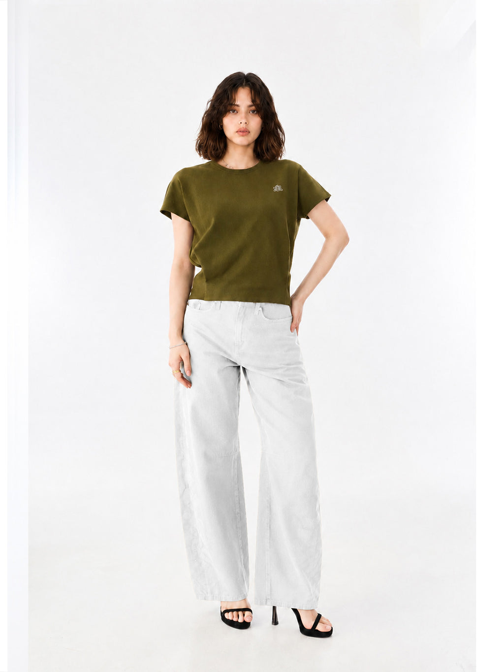 Rowan Tonal Print Barrel Leg Jean
