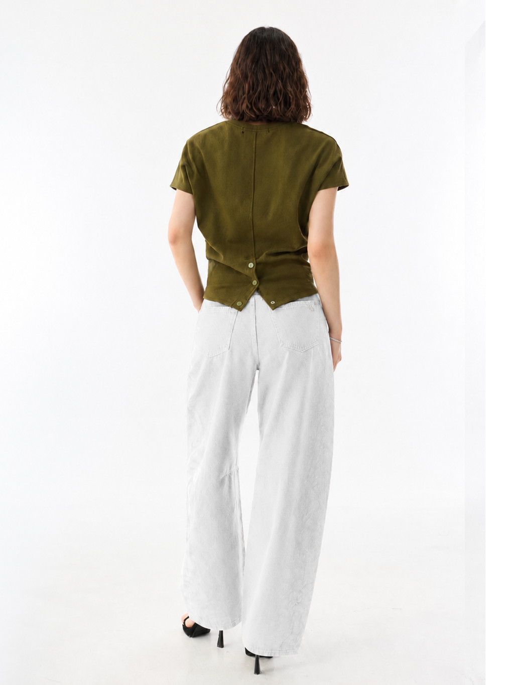 Rowan Tonal Print Barrel Leg Jean