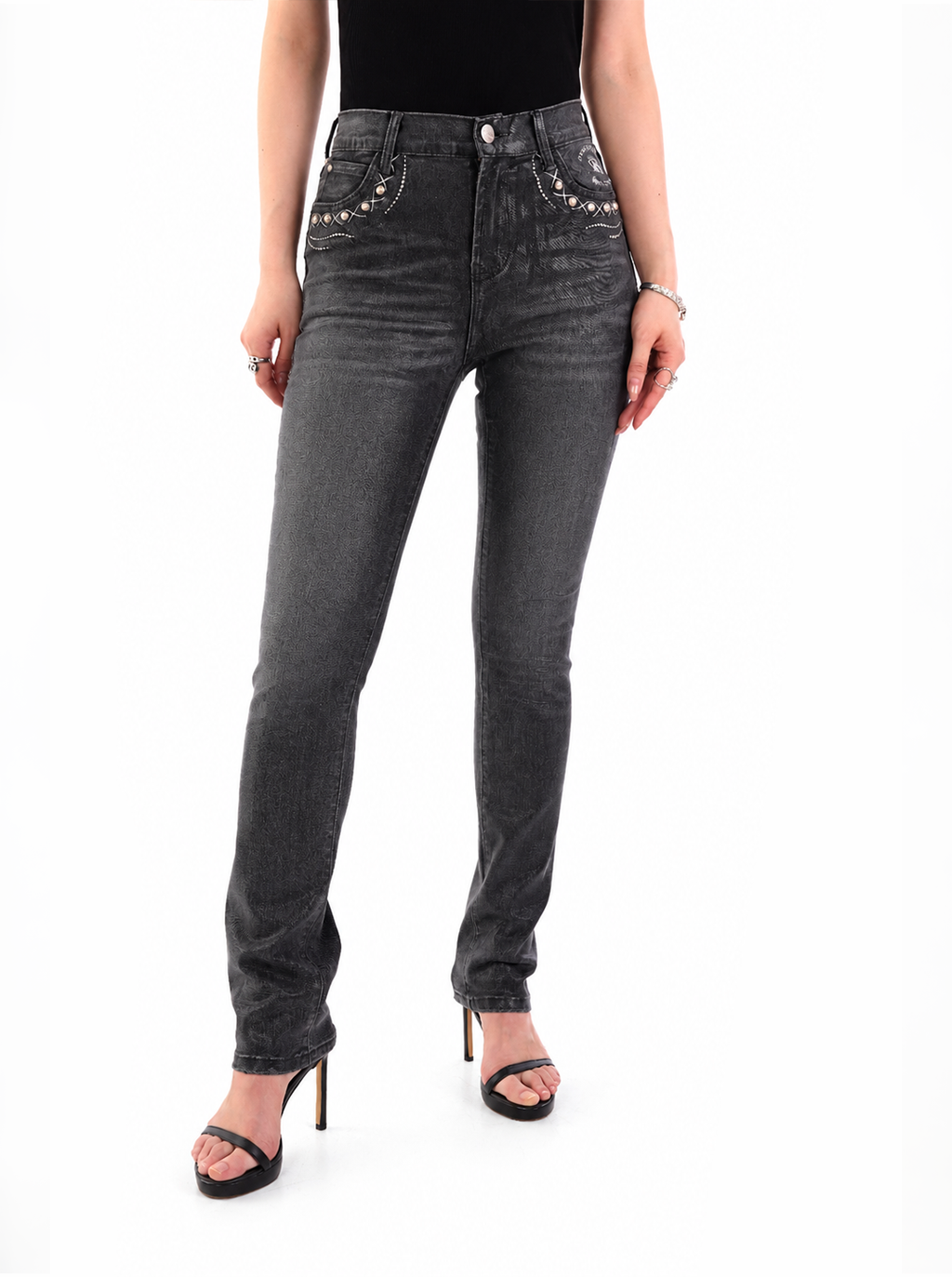 Kaia Scroll Stitch Straight Jean