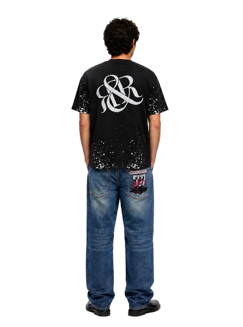 Cade Embroidered Wide Leg Jean