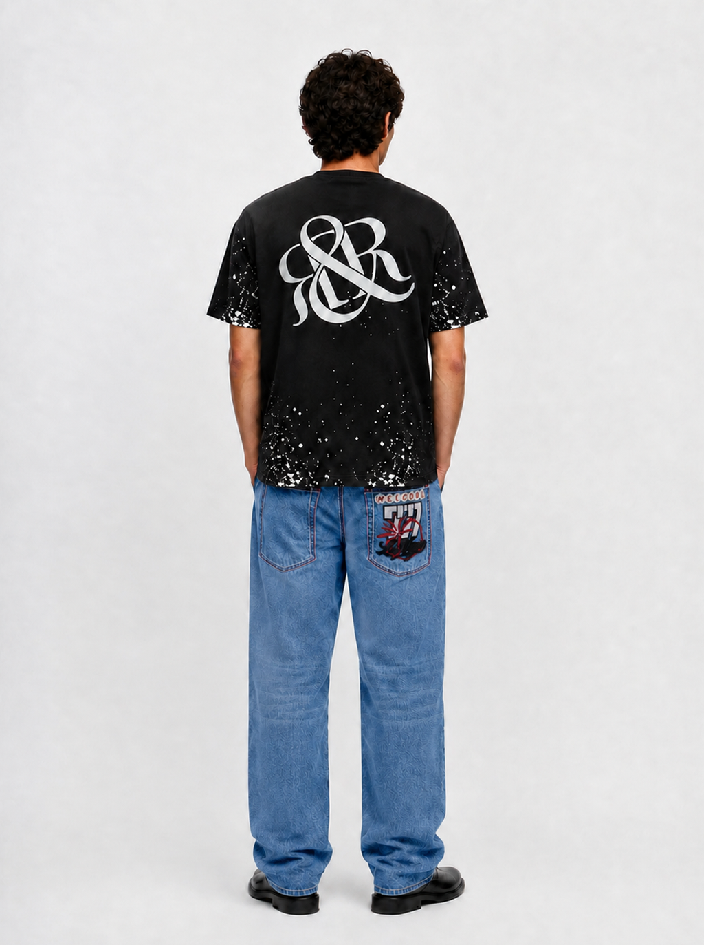 Cade Embroidered Wide Leg Jean