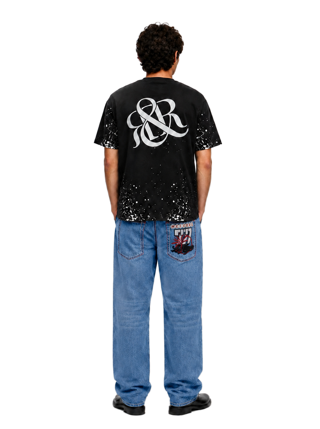 Cade Embroidered Wide Leg Jean