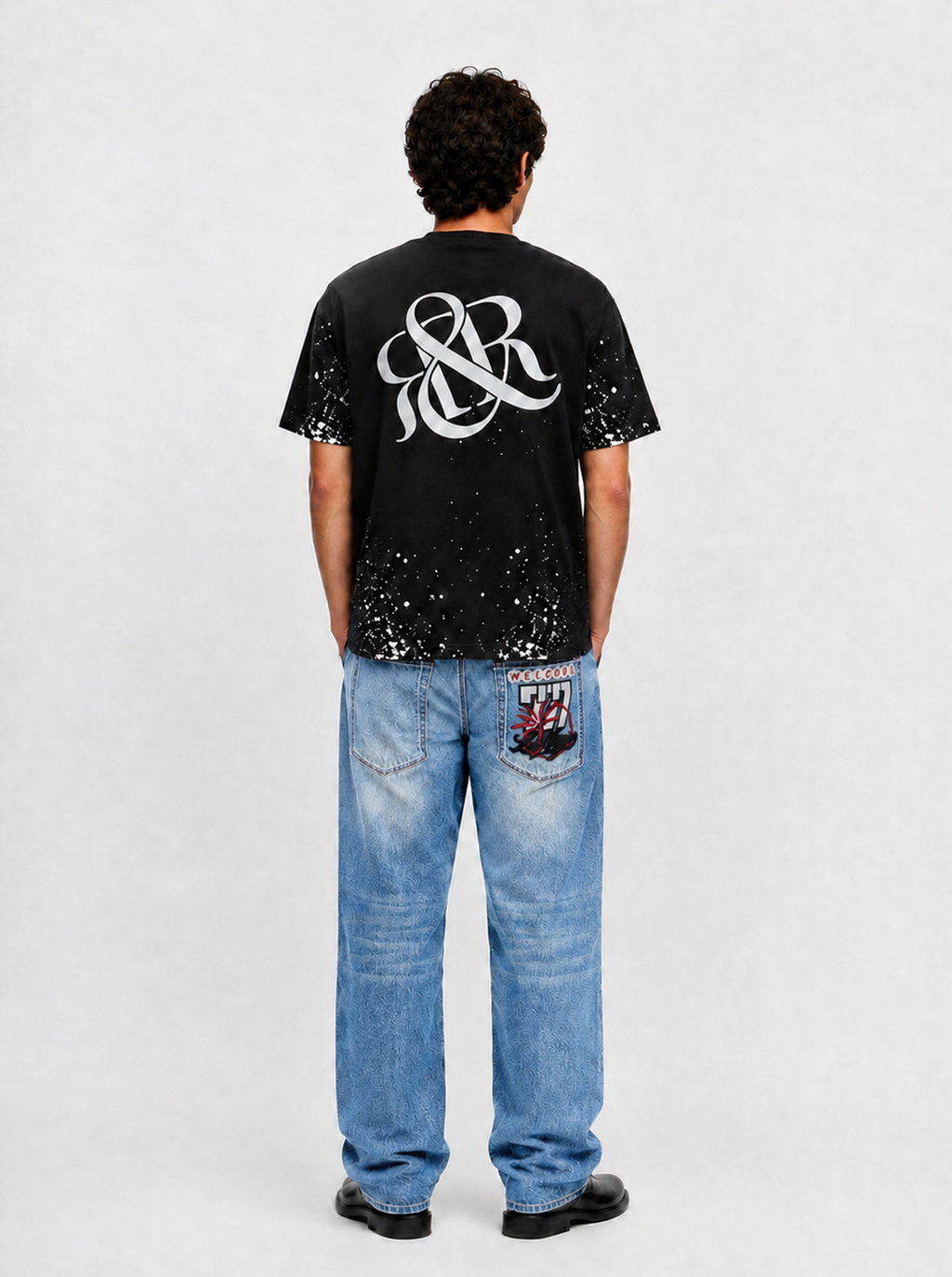 Cade Embroidered Wide Leg Jean