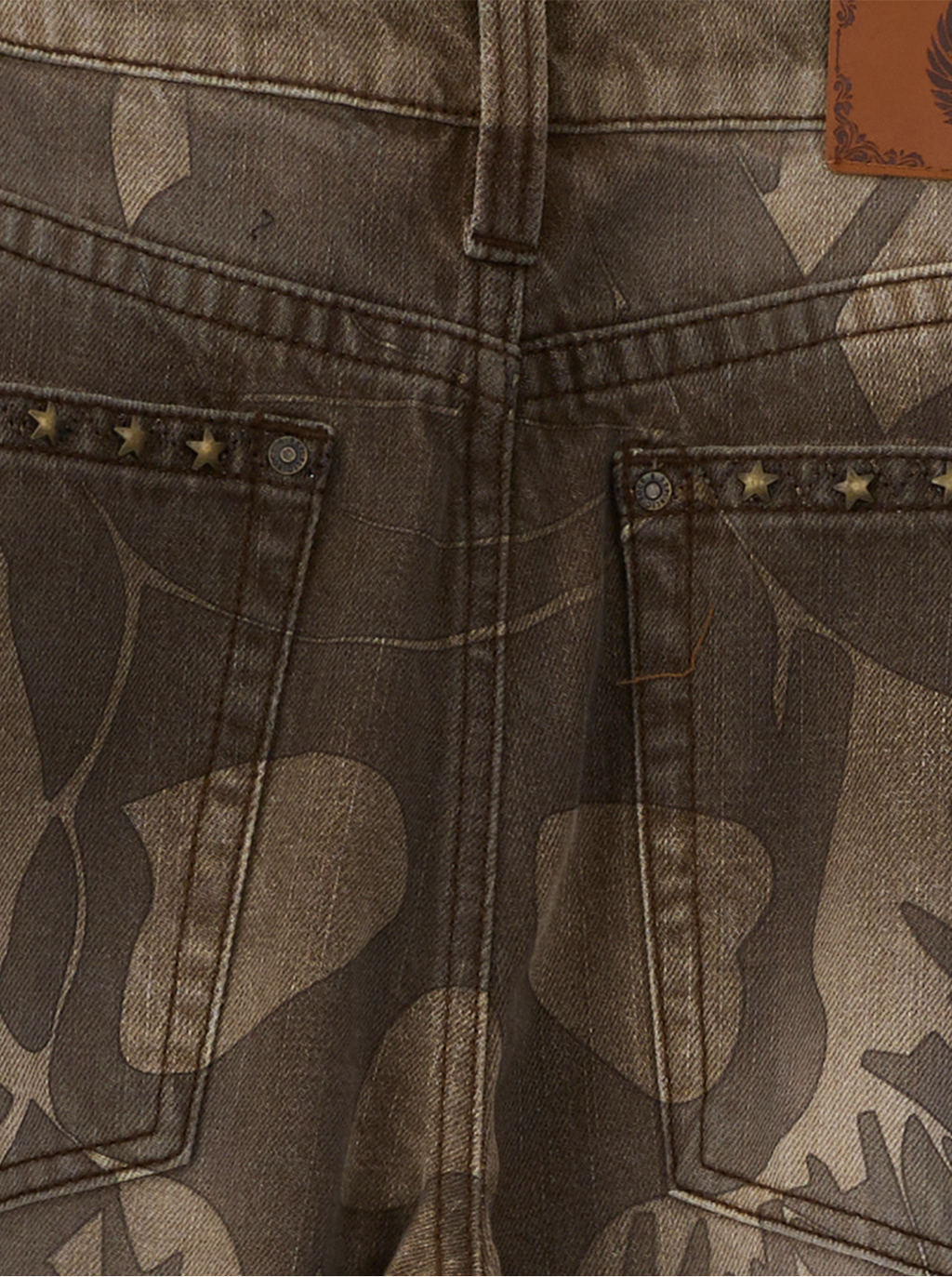 Rhys Sunburst Print Barrel Leg Jean