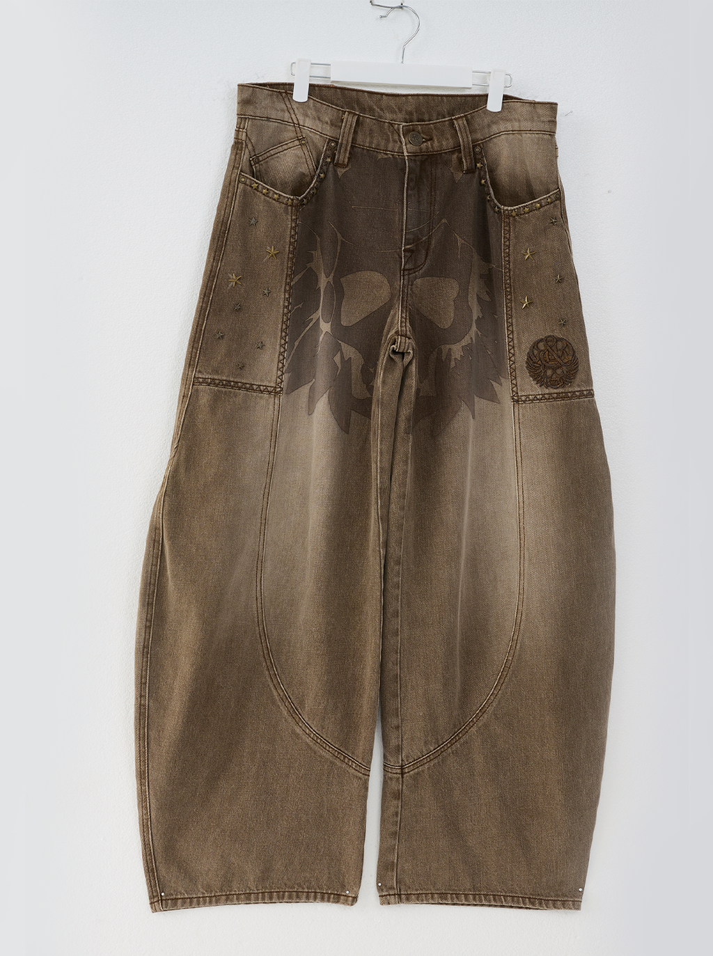 Rhys Sunburst Print Barrel Leg Jean