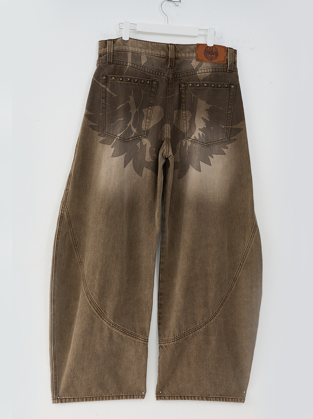 Rhys Sunburst Print Barrel Leg Jean