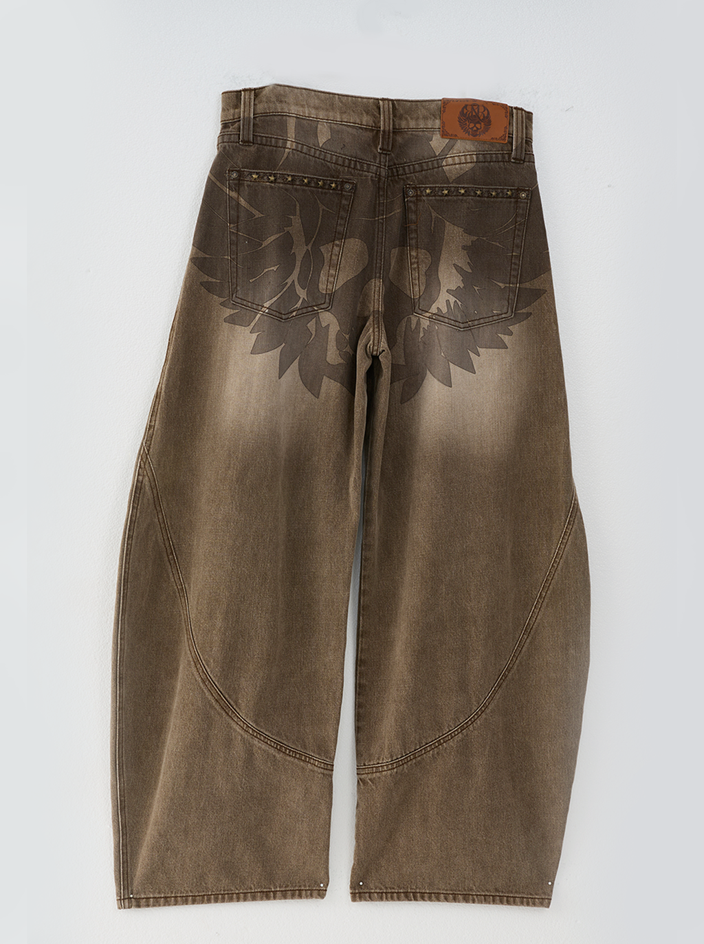 Rhys Sunburst Print Barrel Leg Jean
