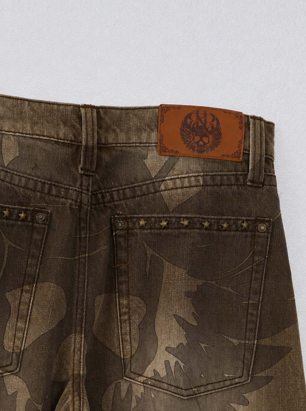 Rhys Sunburst Print Barrel Leg Jean