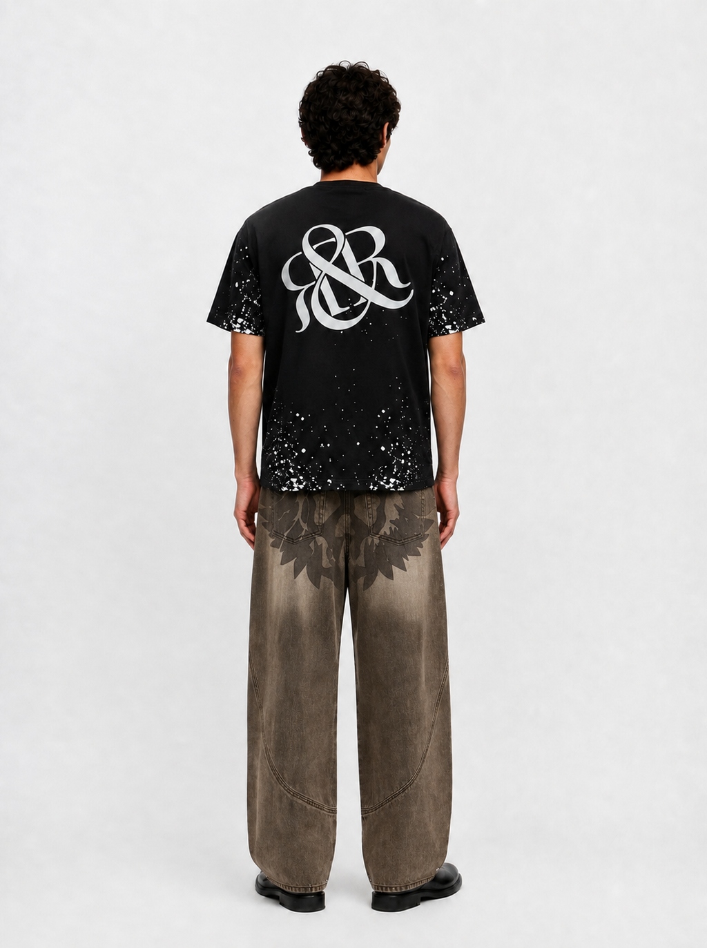 Rhys Sunburst Print Barrel Leg Jean
