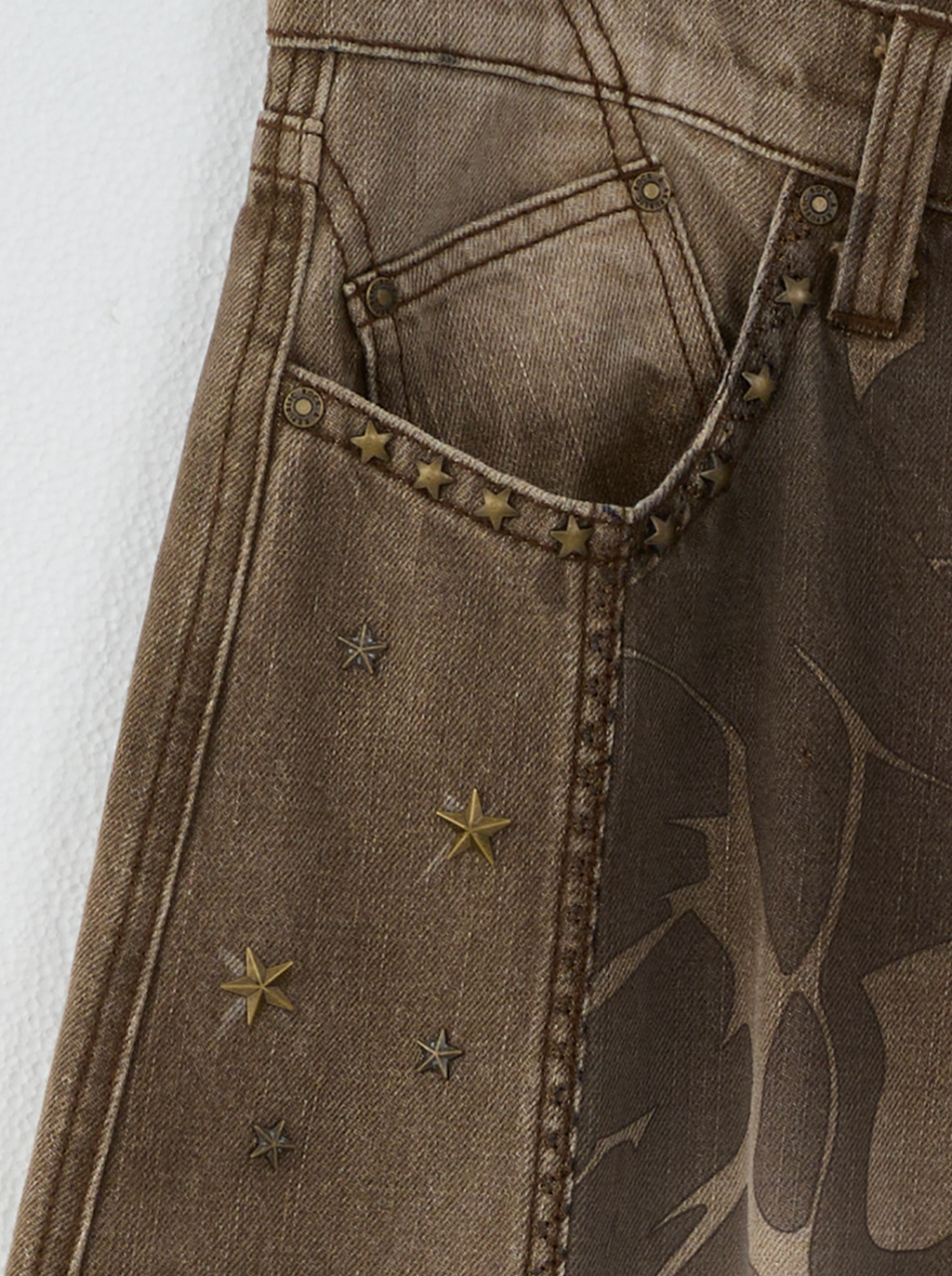 Rhys Sunburst Print Barrel Leg Jean