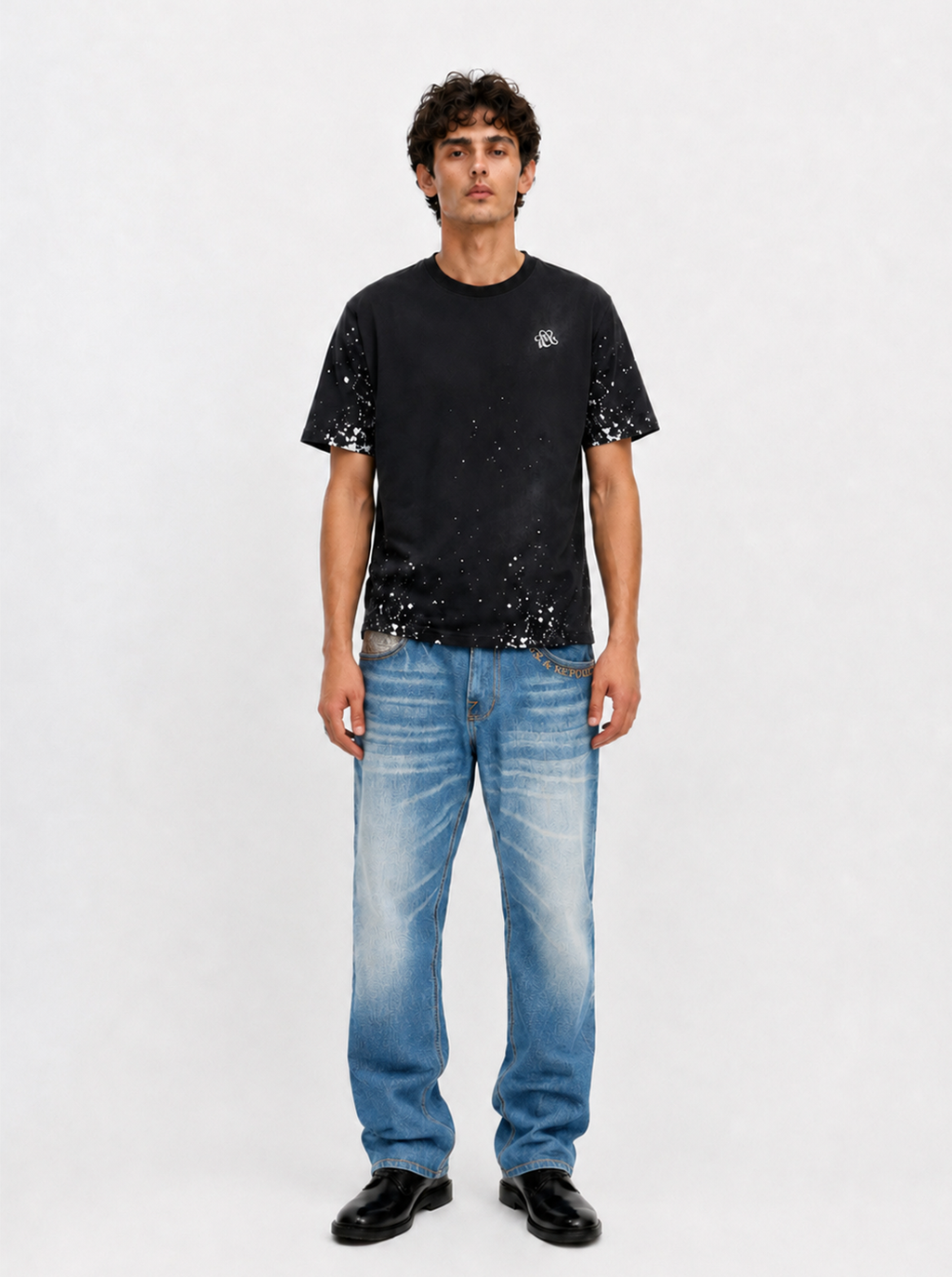 Neil Embroidered Straight Jean