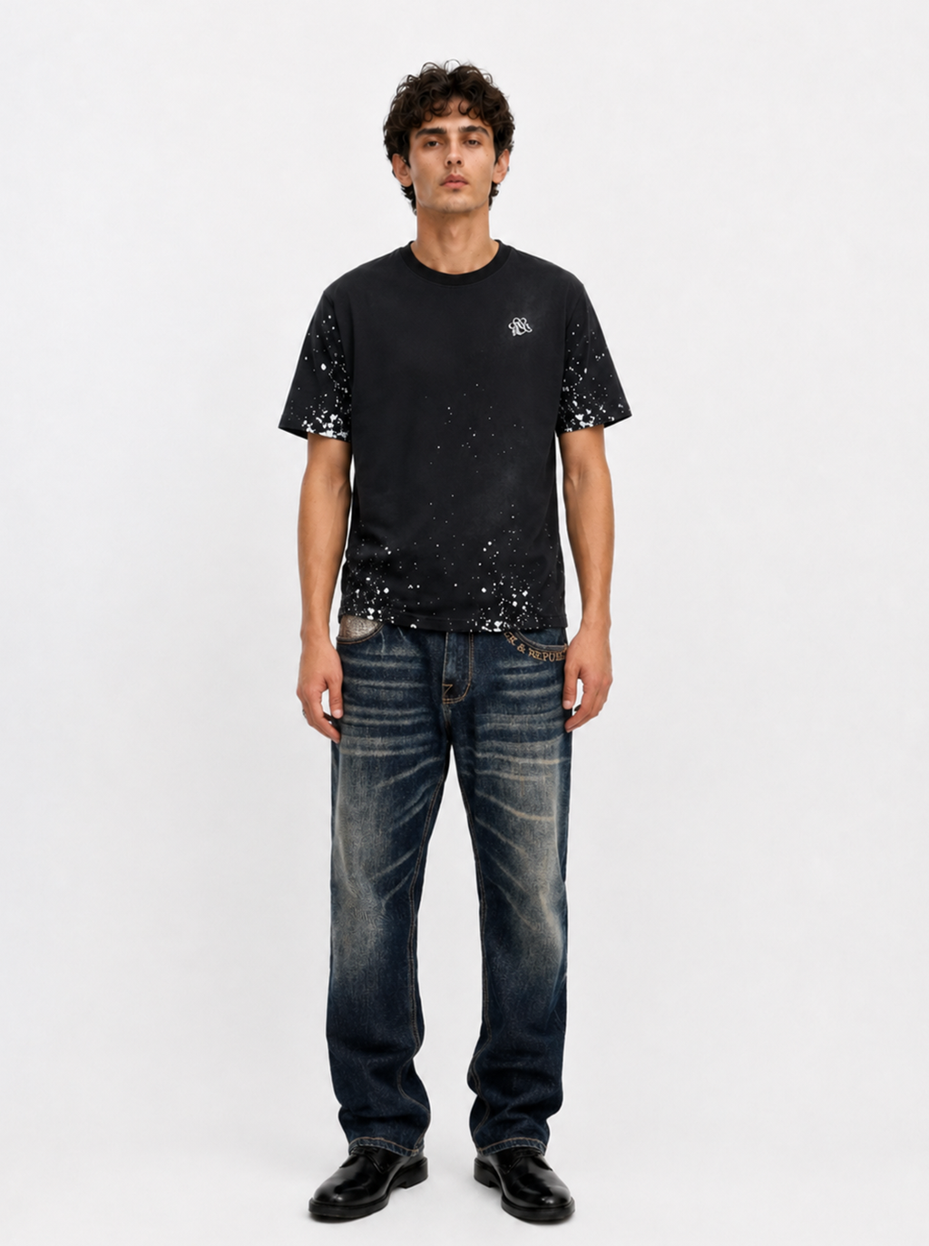 Neil Embroidered Straight Jean