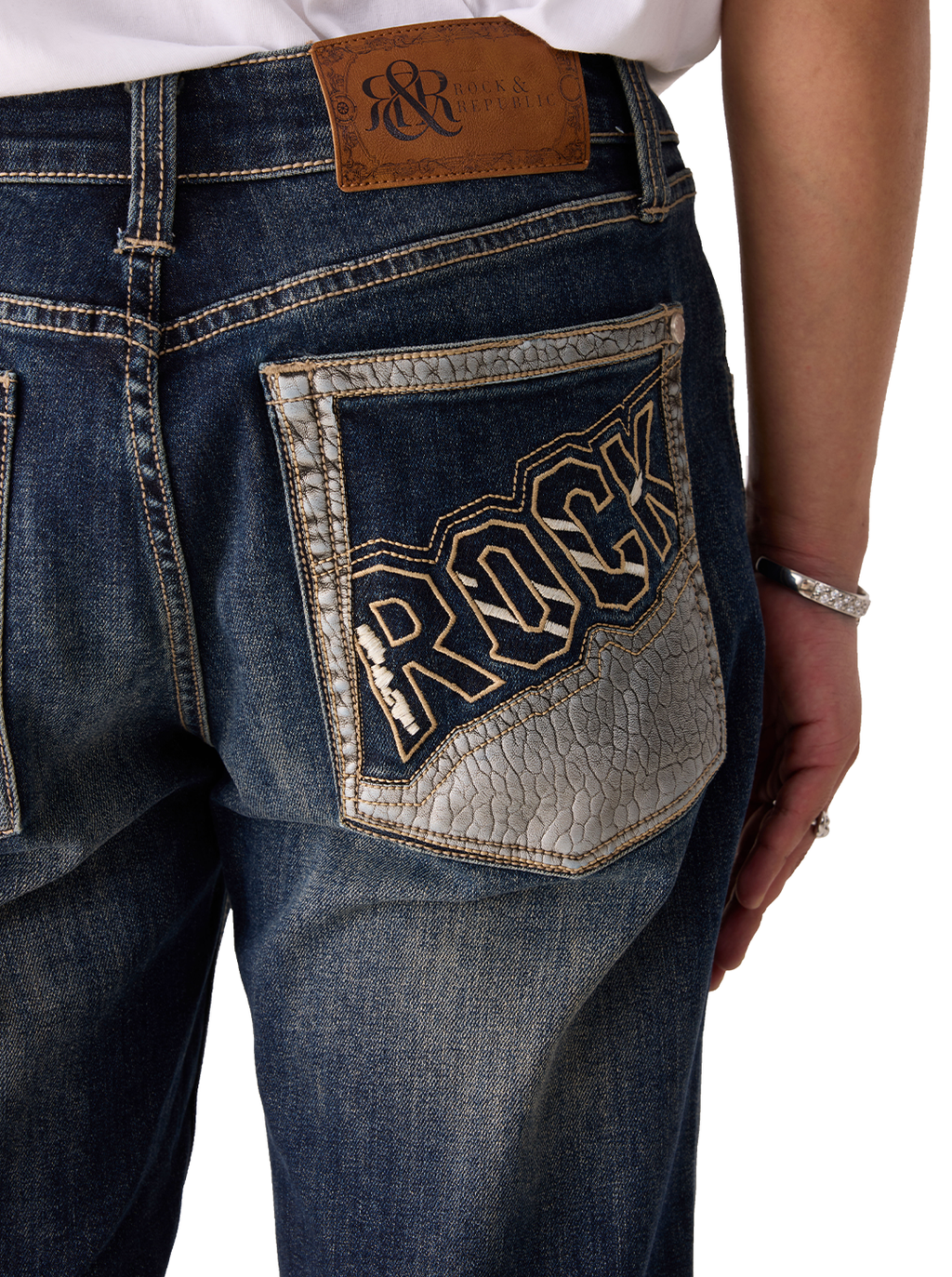 Neil Embroidered Straight Jean