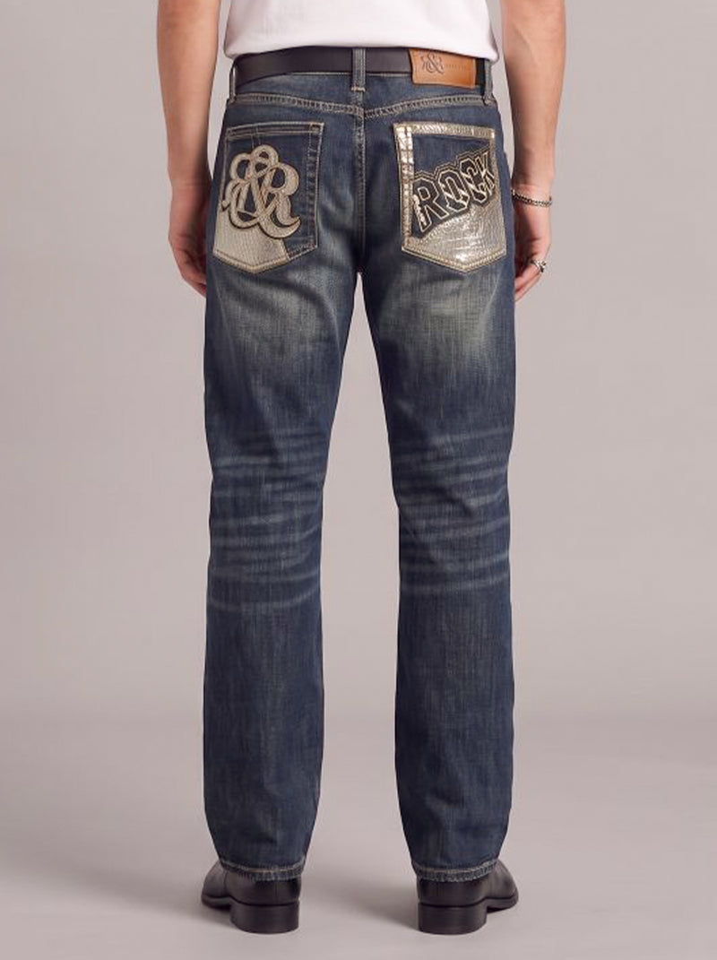 Neil Embroidered Straight Jean