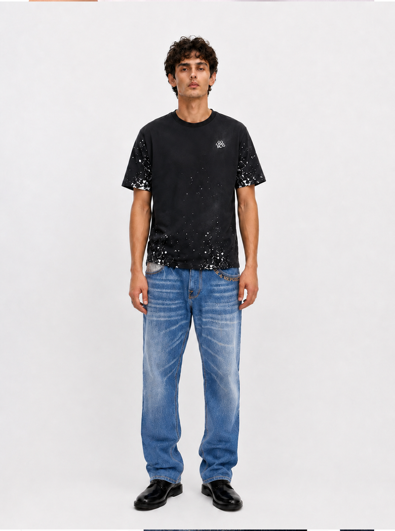 Neil Embroidered Straight Jean