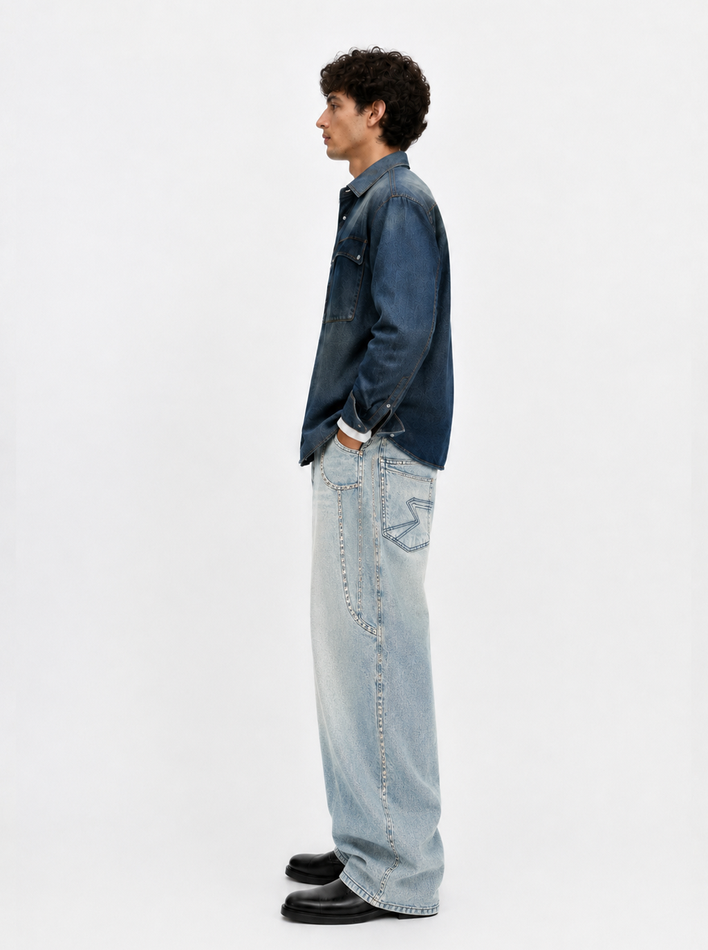 Cade Outline Pocket Wide Leg Jean
