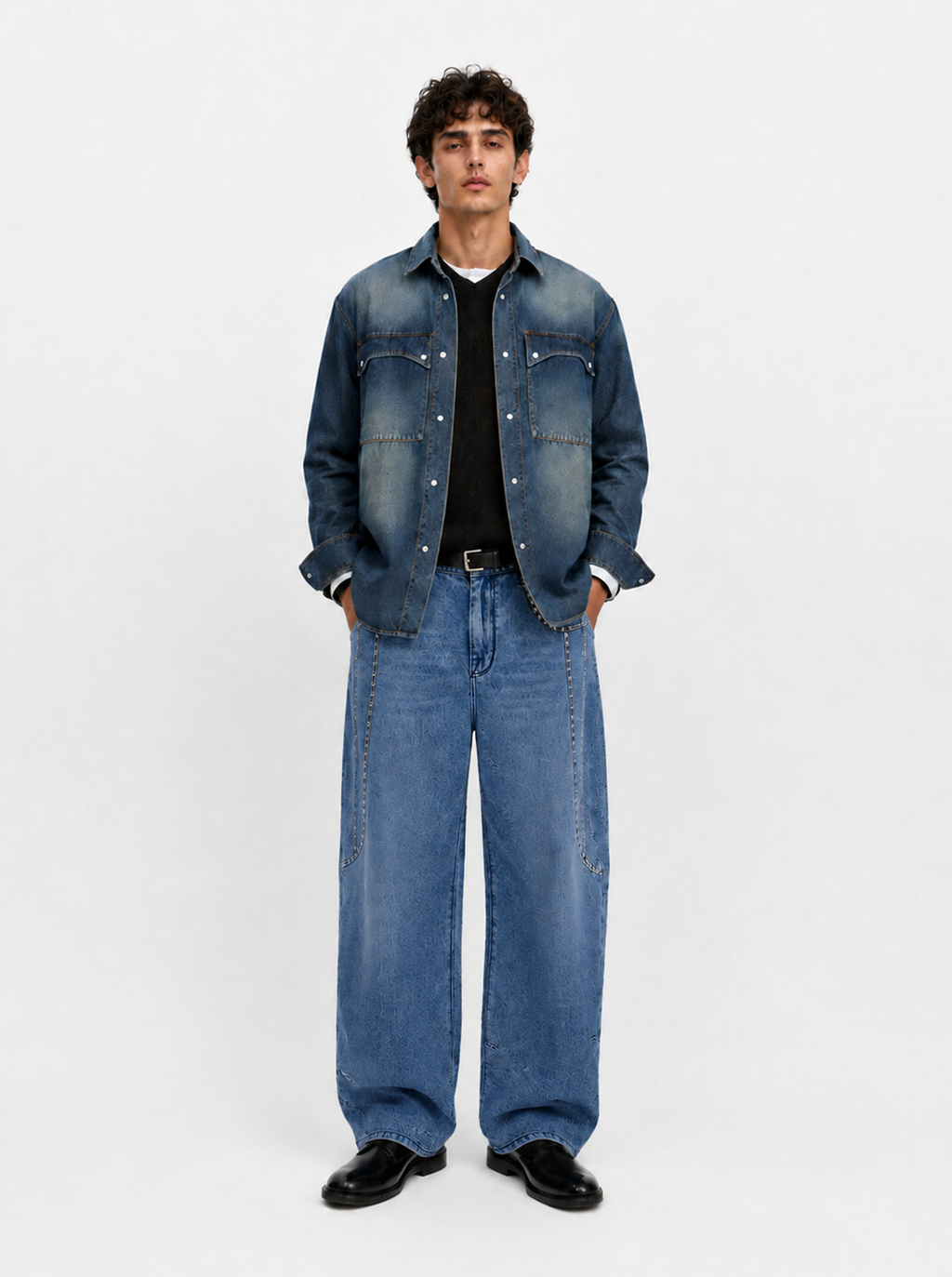 Cade Outline Pocket Wide Leg Jean