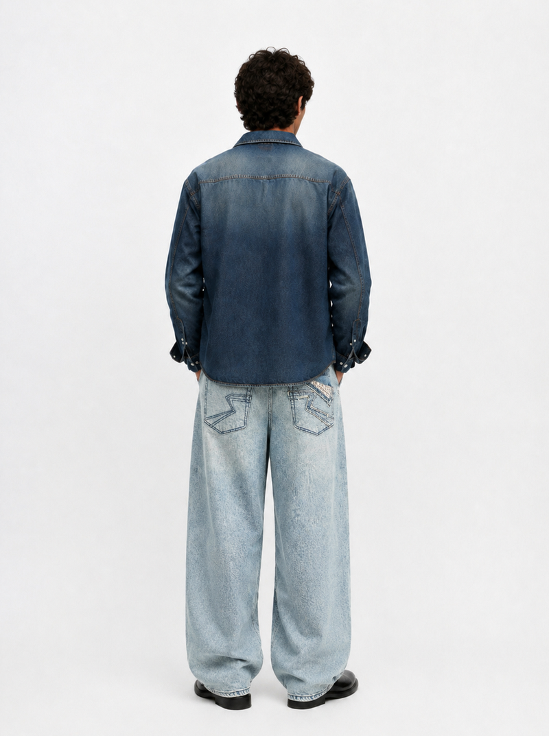 Cade Outline Pocket Wide Leg Jean