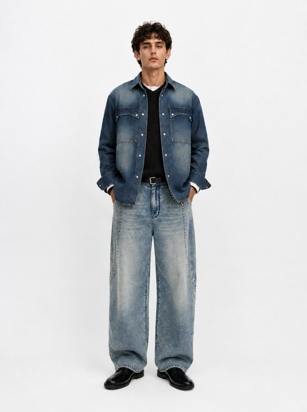 Cade Outline Pocket Wide Leg Jean
