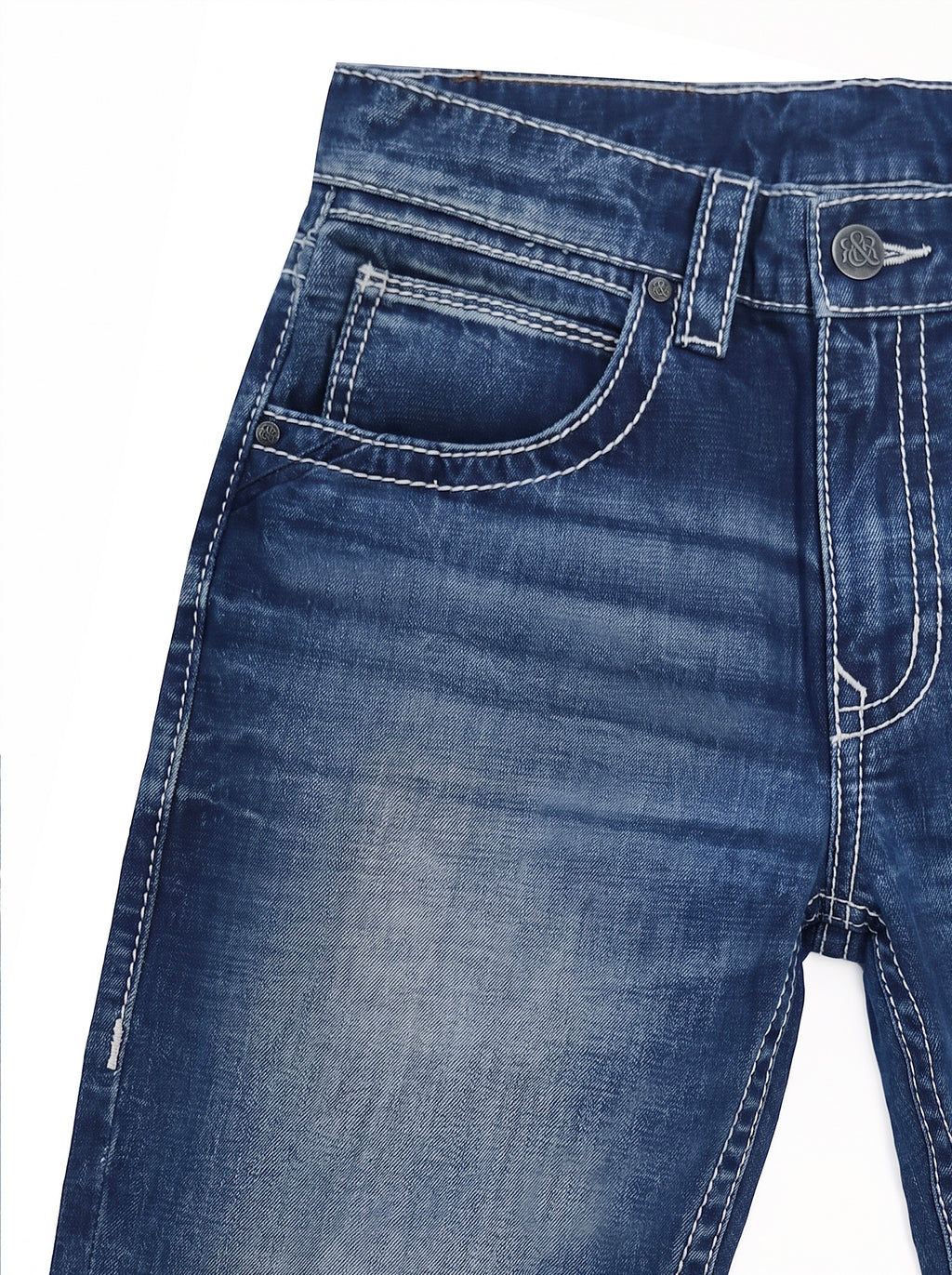 Neil Crest Embroidered Straight Jean