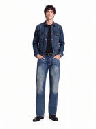 Neil Crest Embroidered Straight Jean