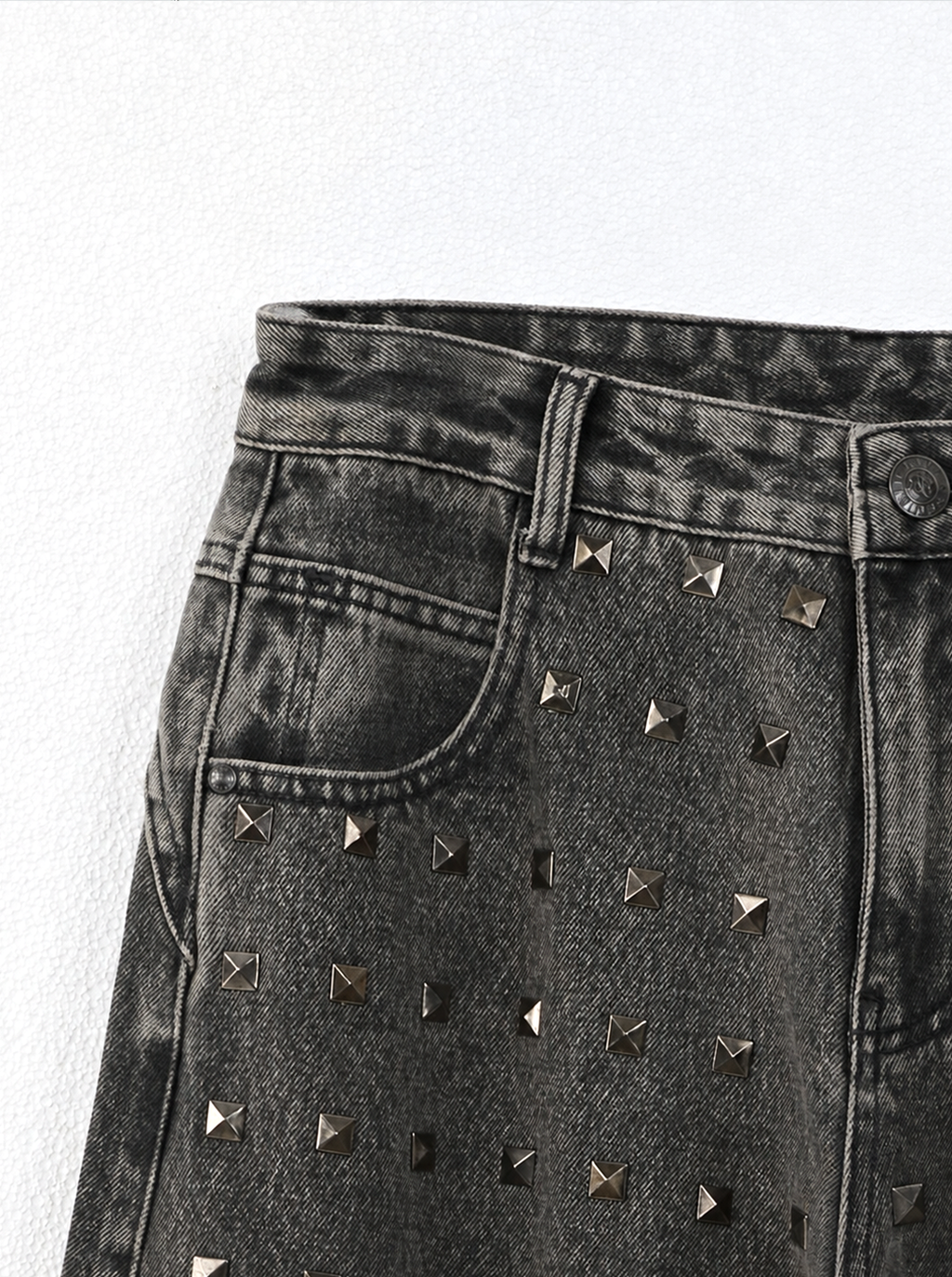Rhys Allover Stud Barrel Leg Jean