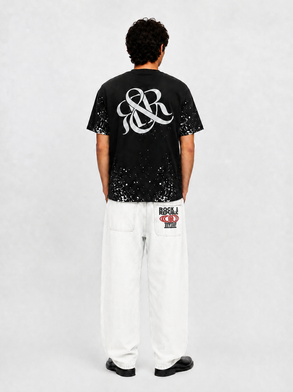 Rhys Allover Stud Barrel Leg Jean