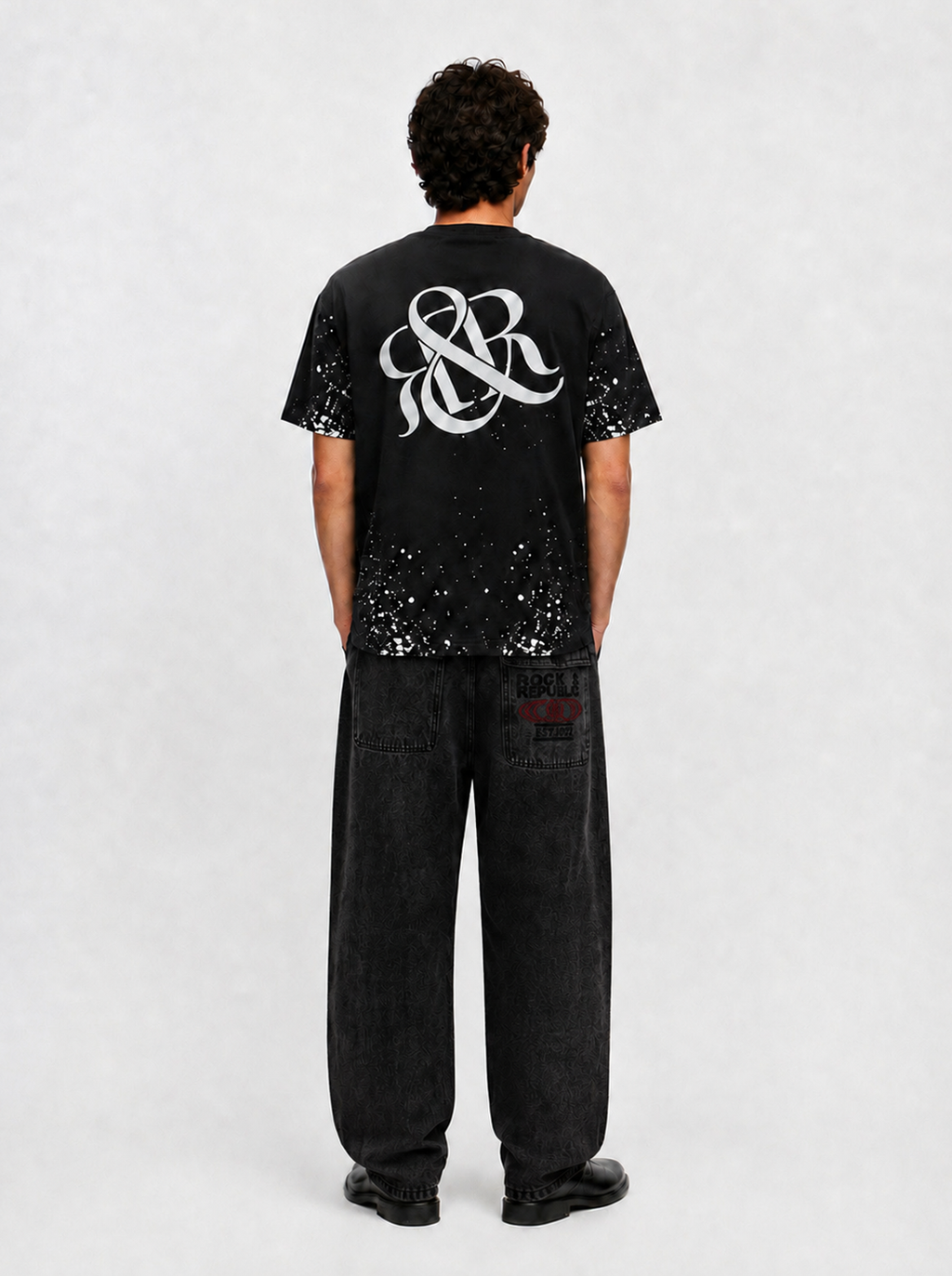 Rhys Allover Stud Barrel Leg Jean