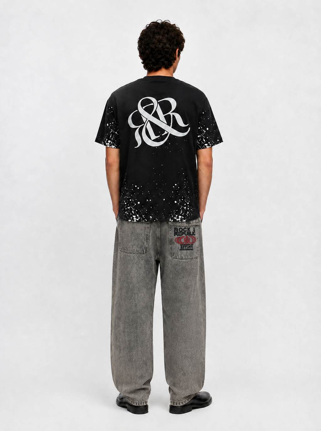 Rhys Allover Stud Barrel Leg Jean