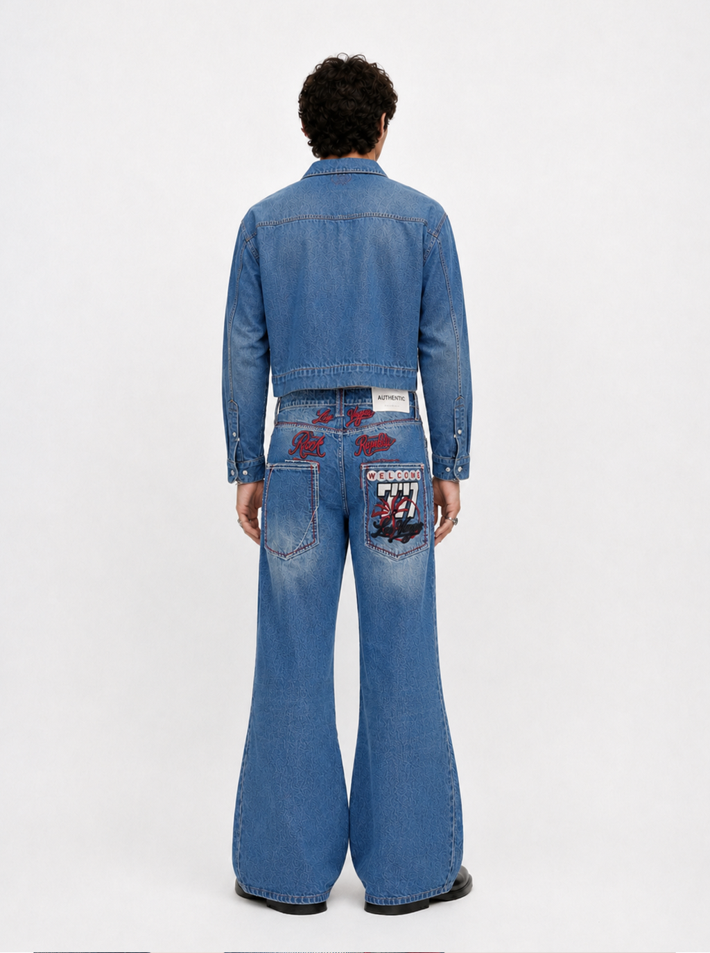 Henlee Red Graphic Bootcut Jean