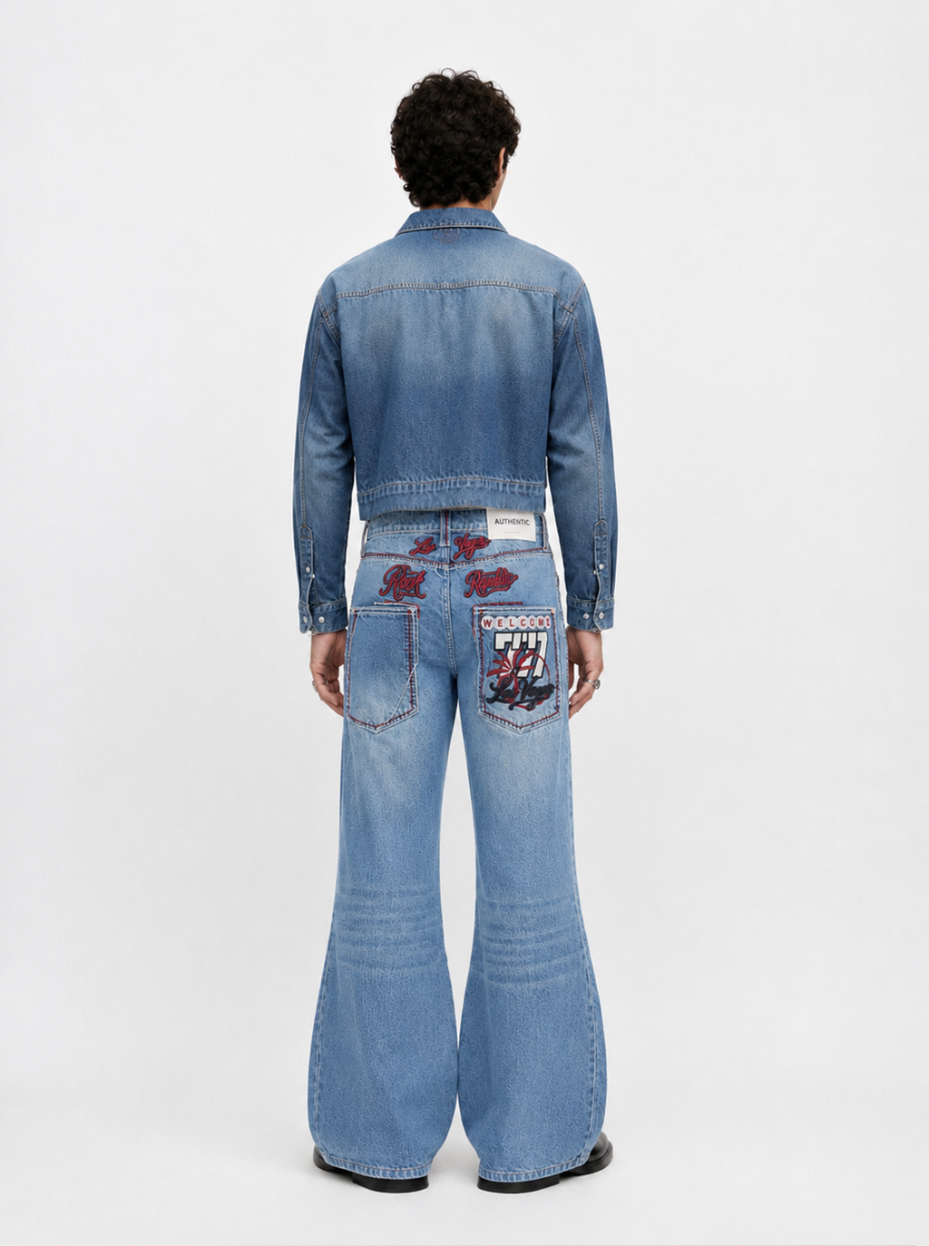 Henlee Red Graphic Bootcut Jean