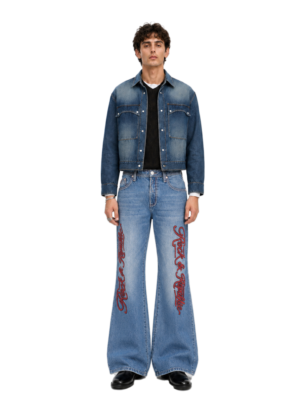 Henlee Red Graphic Bootcut Jean