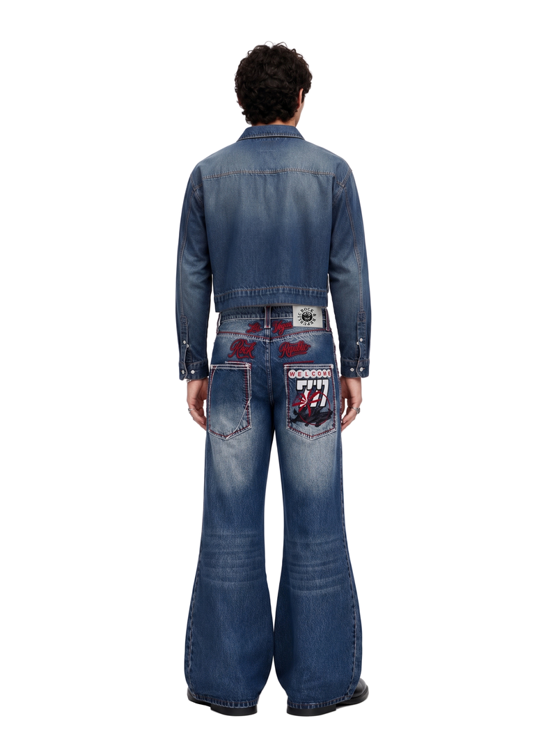 Henlee Red Graphic Bootcut Jean